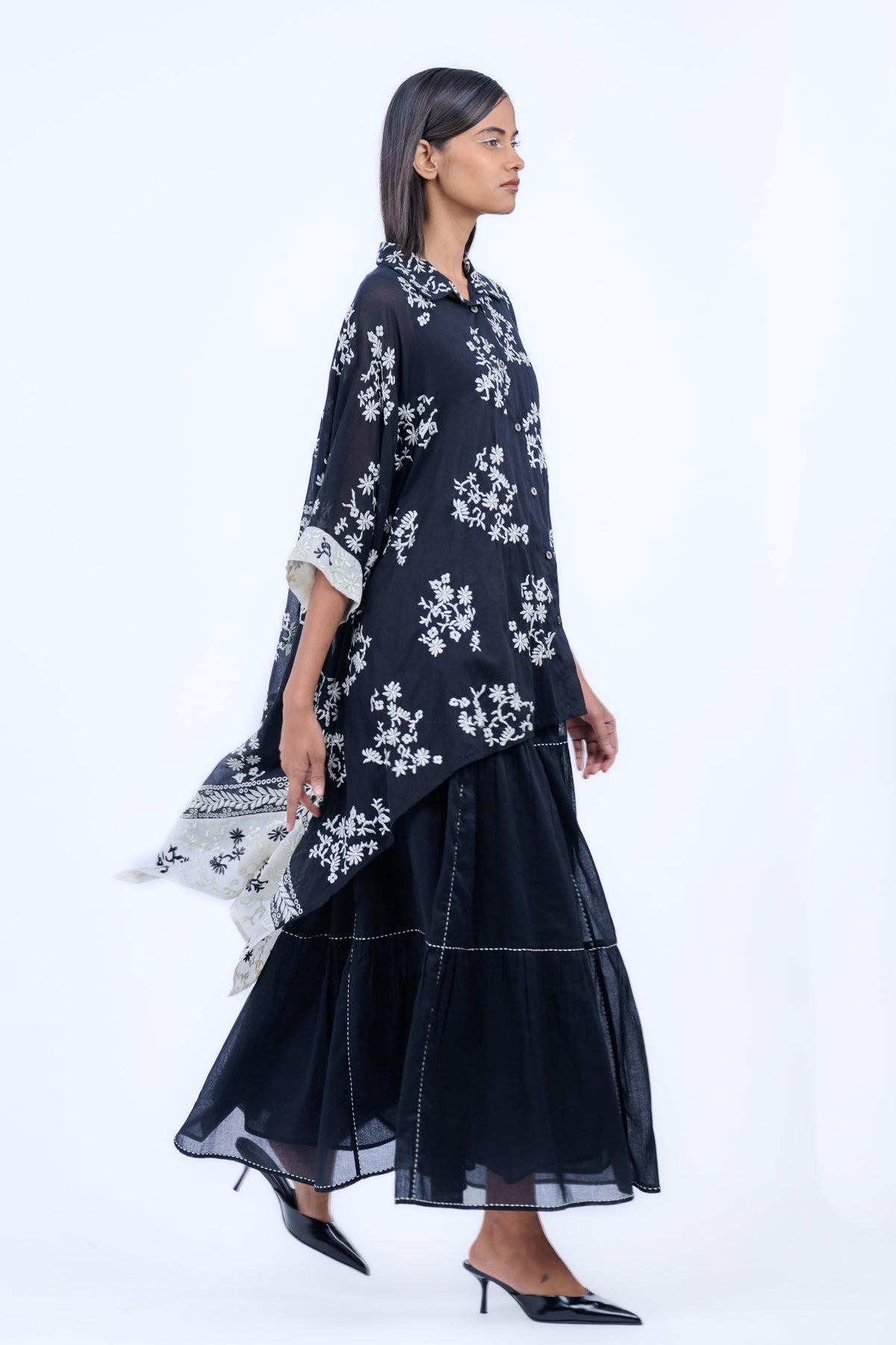 Black Kantha Skirt