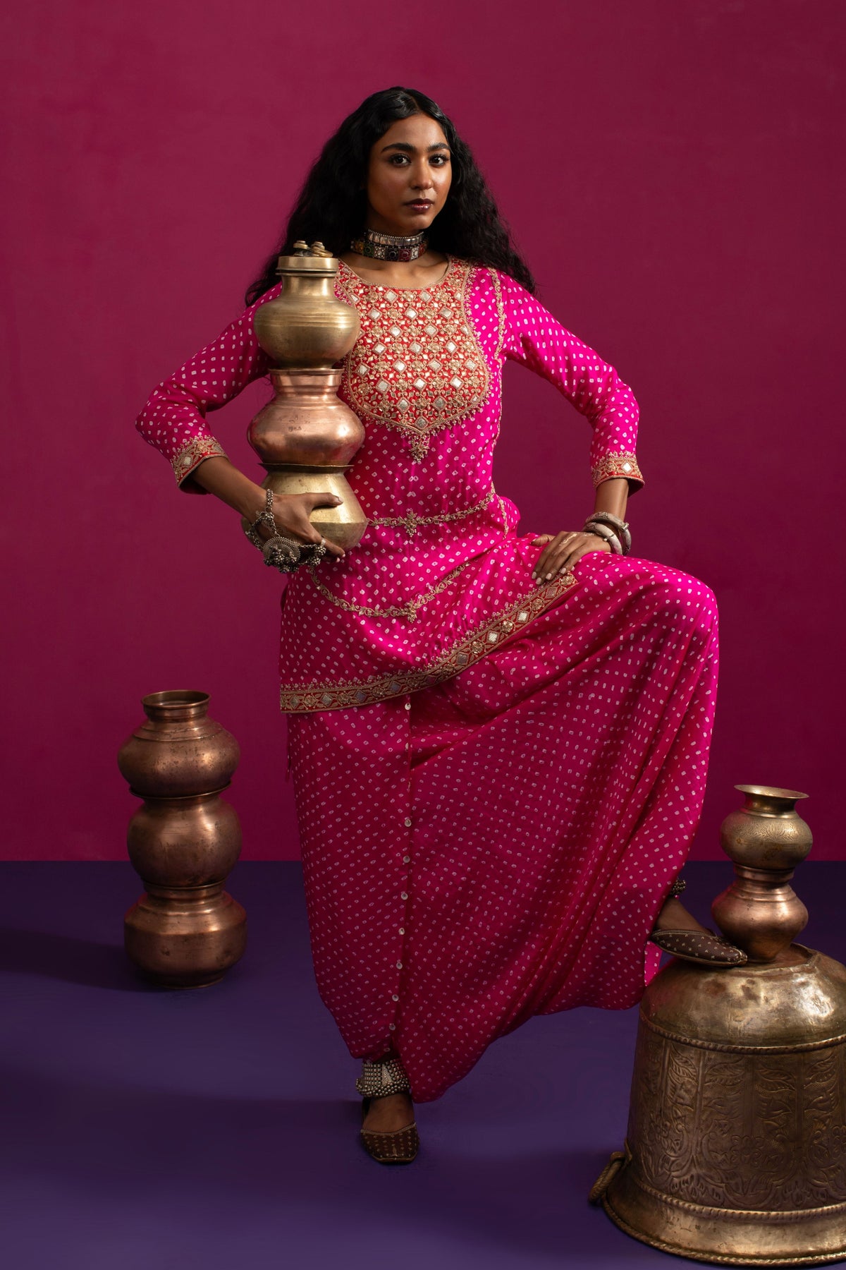 Matka Bandhani Kurta Set