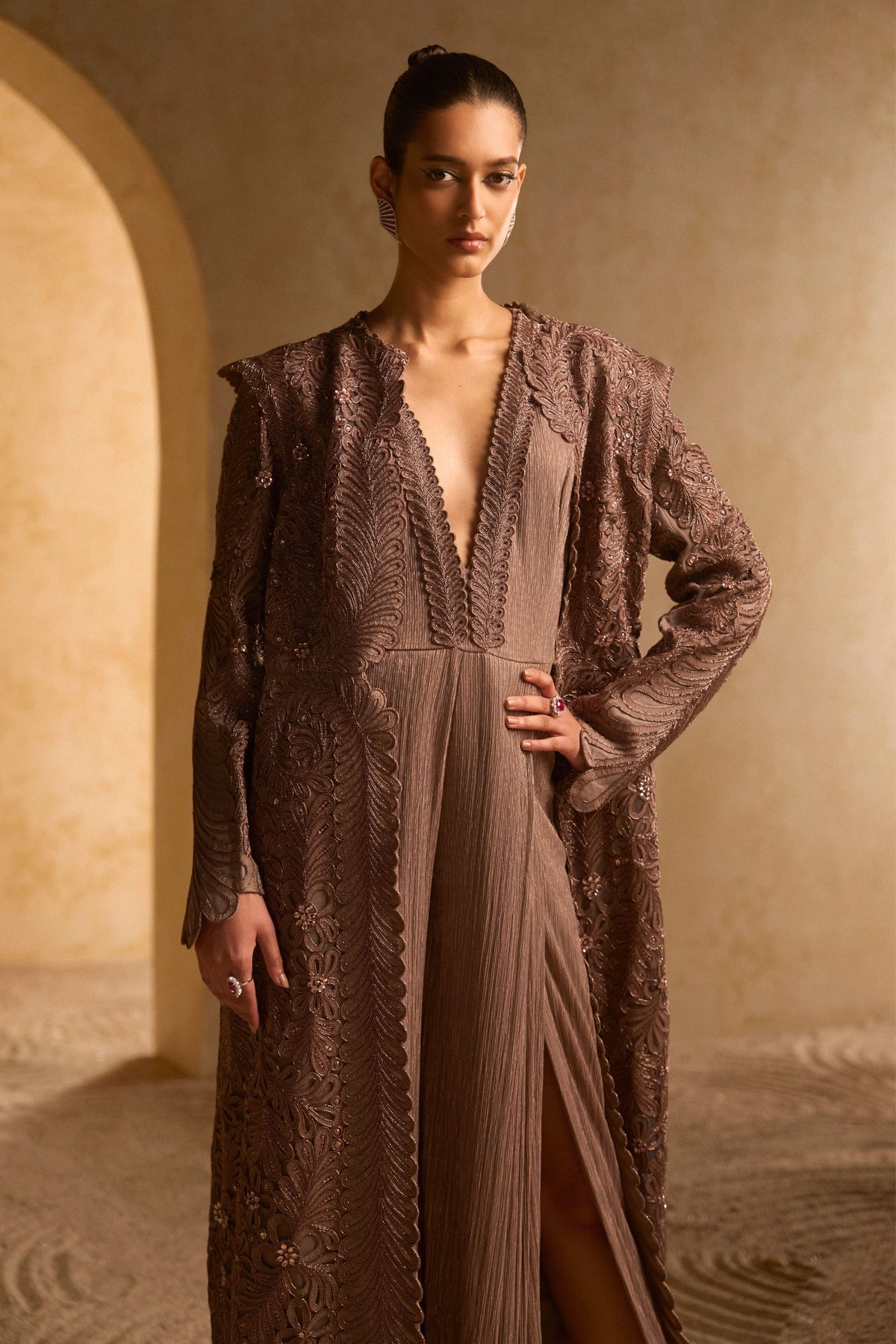 Charm Power Shoulder Jacket Set