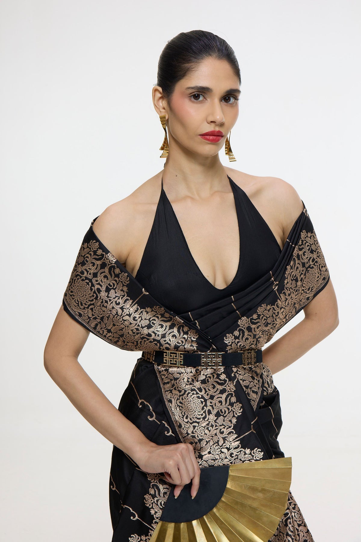 Black Mashroo Silk Saree