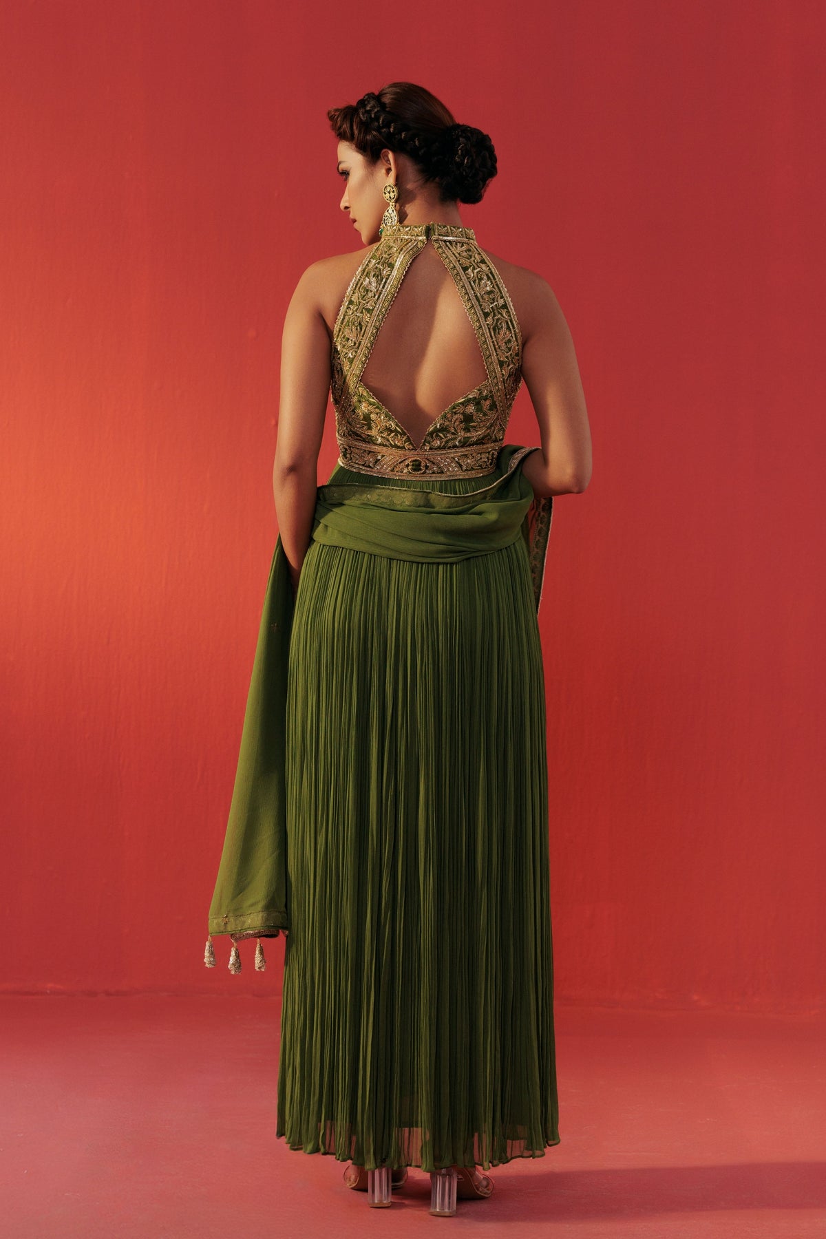 Olive Green Dolly Anarkali