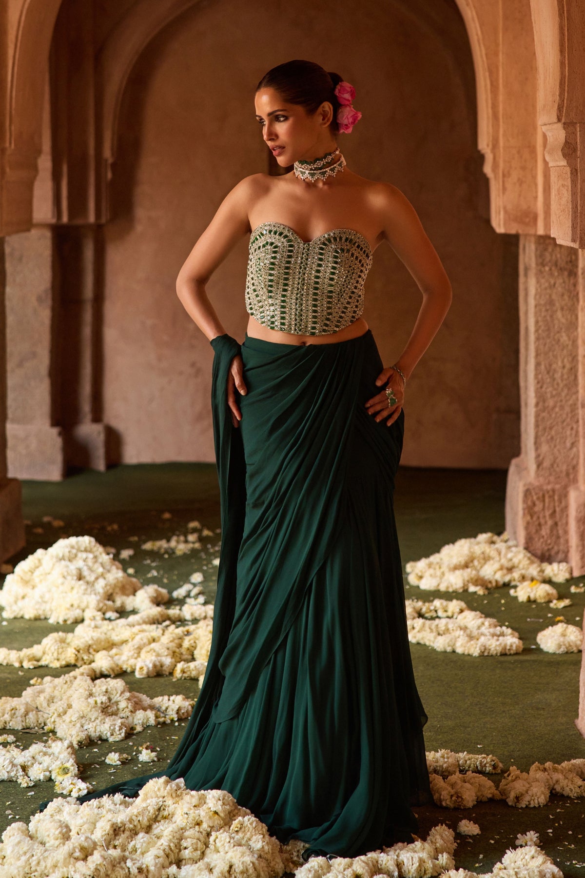 Tanzira Draped Saree Set
