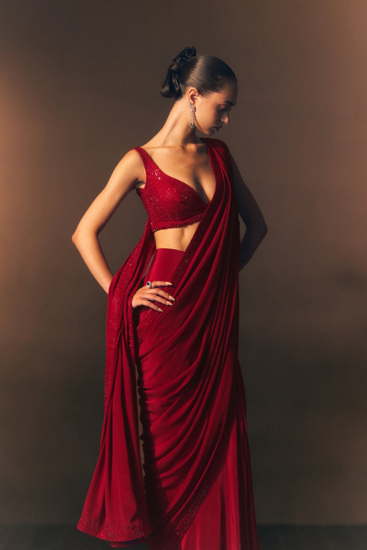 Rouge Saree Set