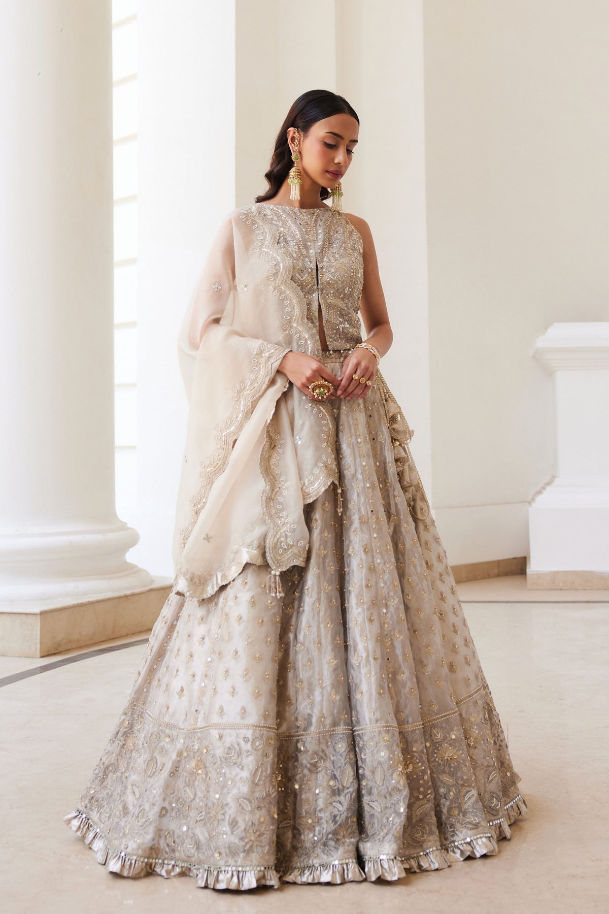 Tissue Lehenga Set