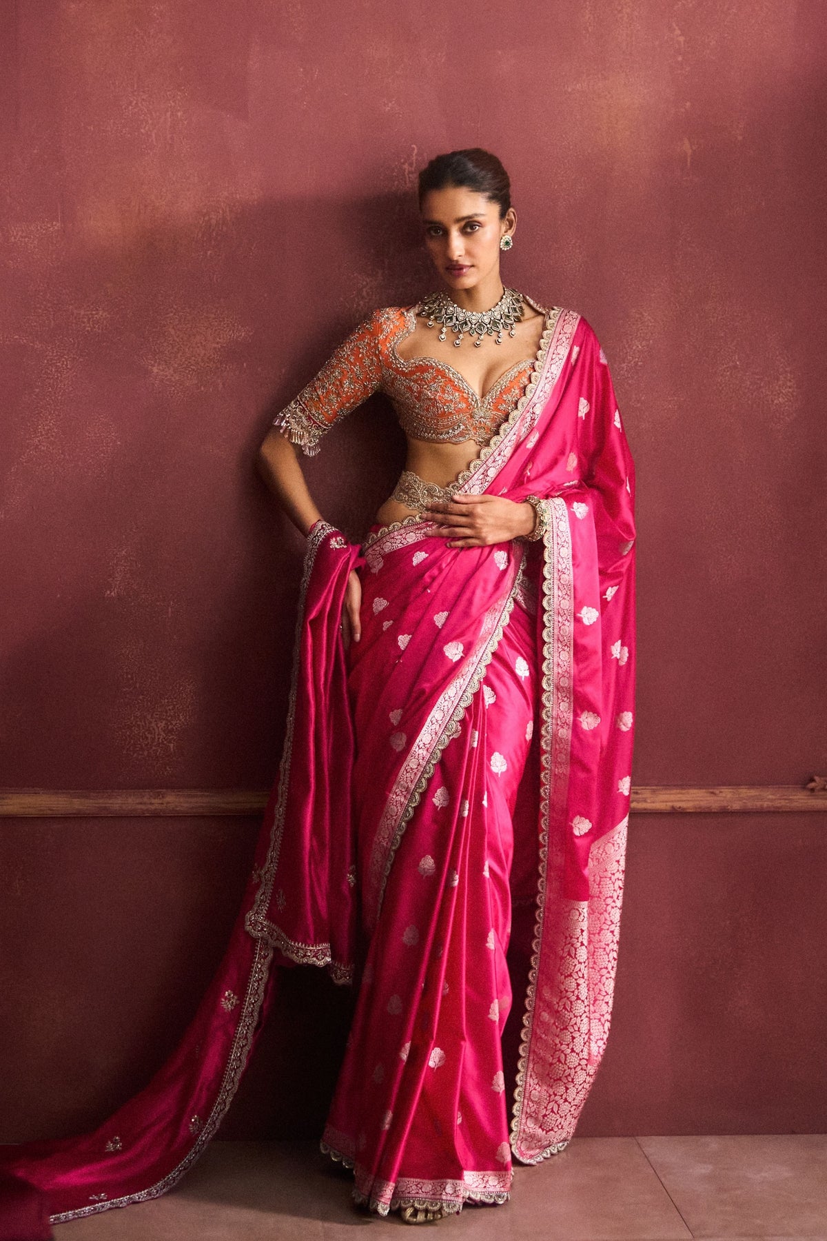 Banarasi Pink Saree Set