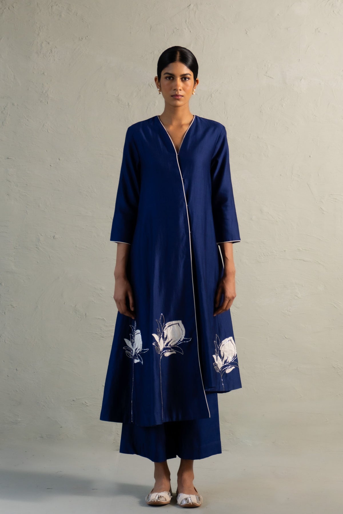 Blue Edit Hi-Lo Set With Dupatta