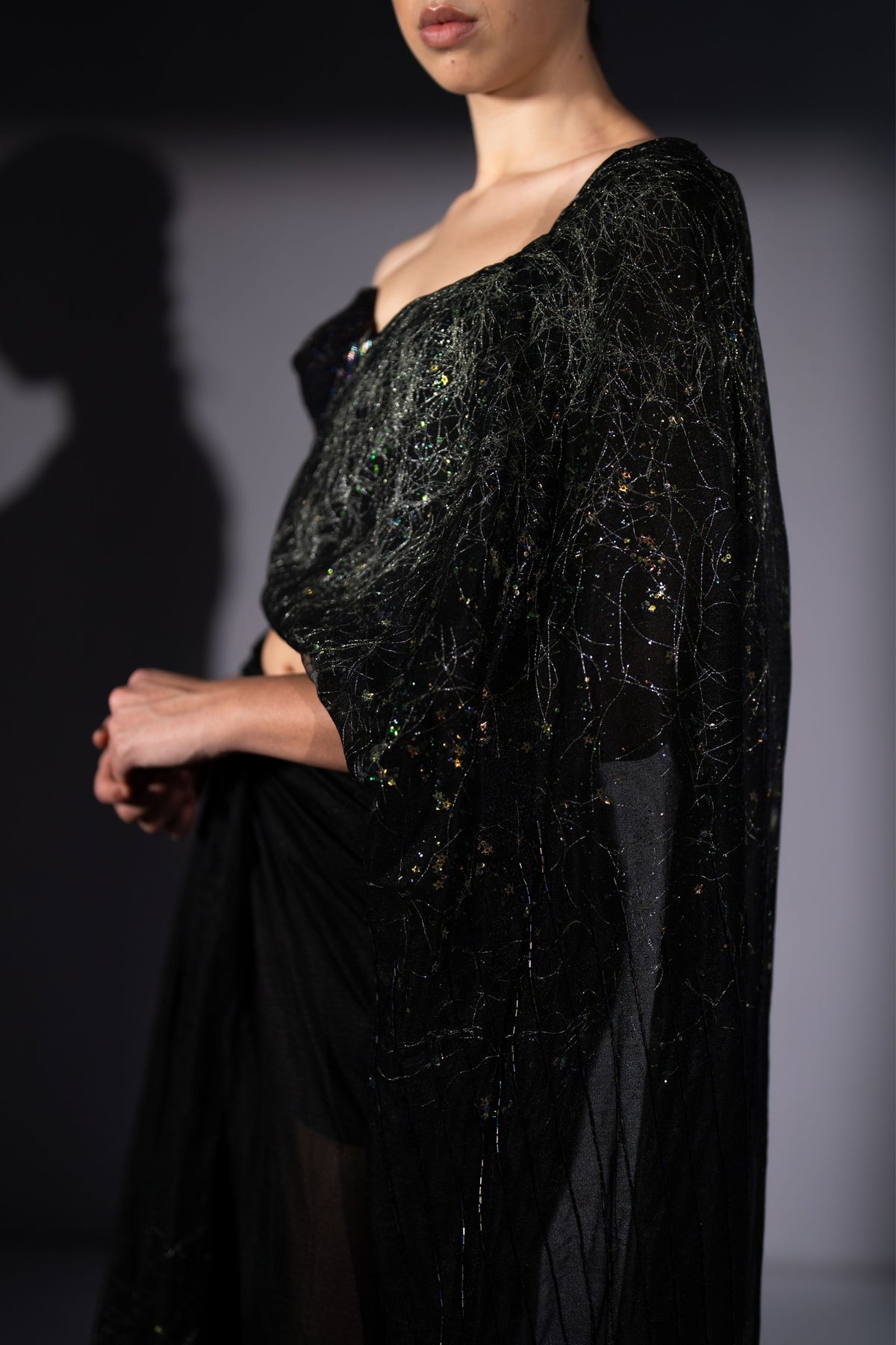 Holographic Saree Set