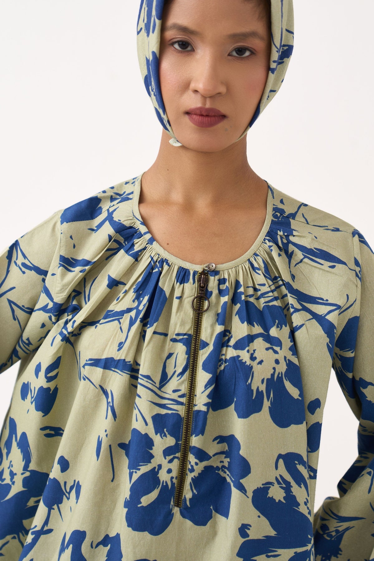 Wide Sleeve Gather Neck Co-Ord Set