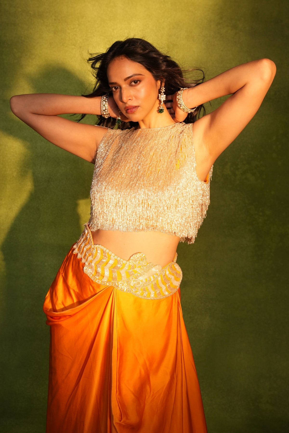 Orange Skirt Set