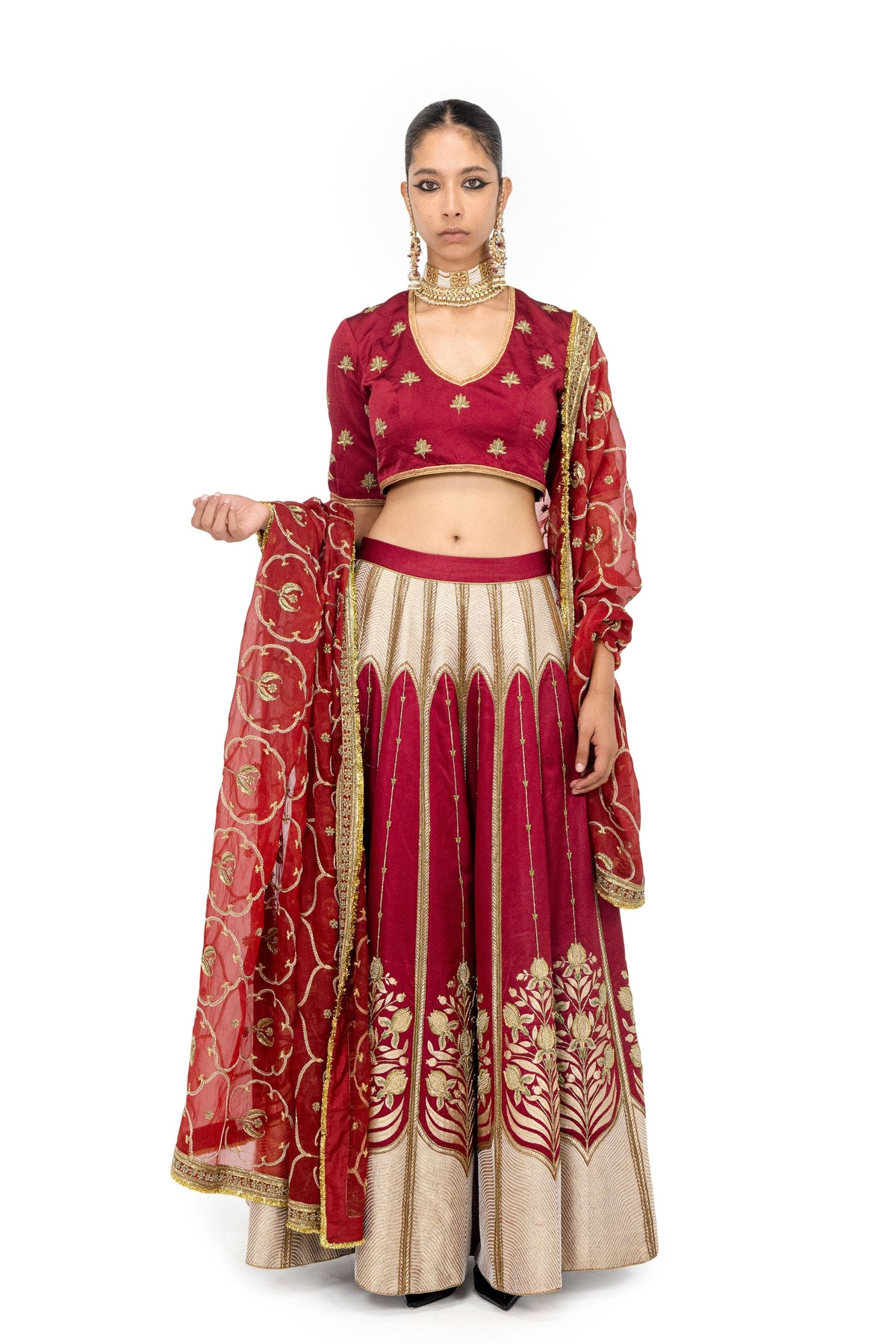 Relawan Monkey Red Dupatta