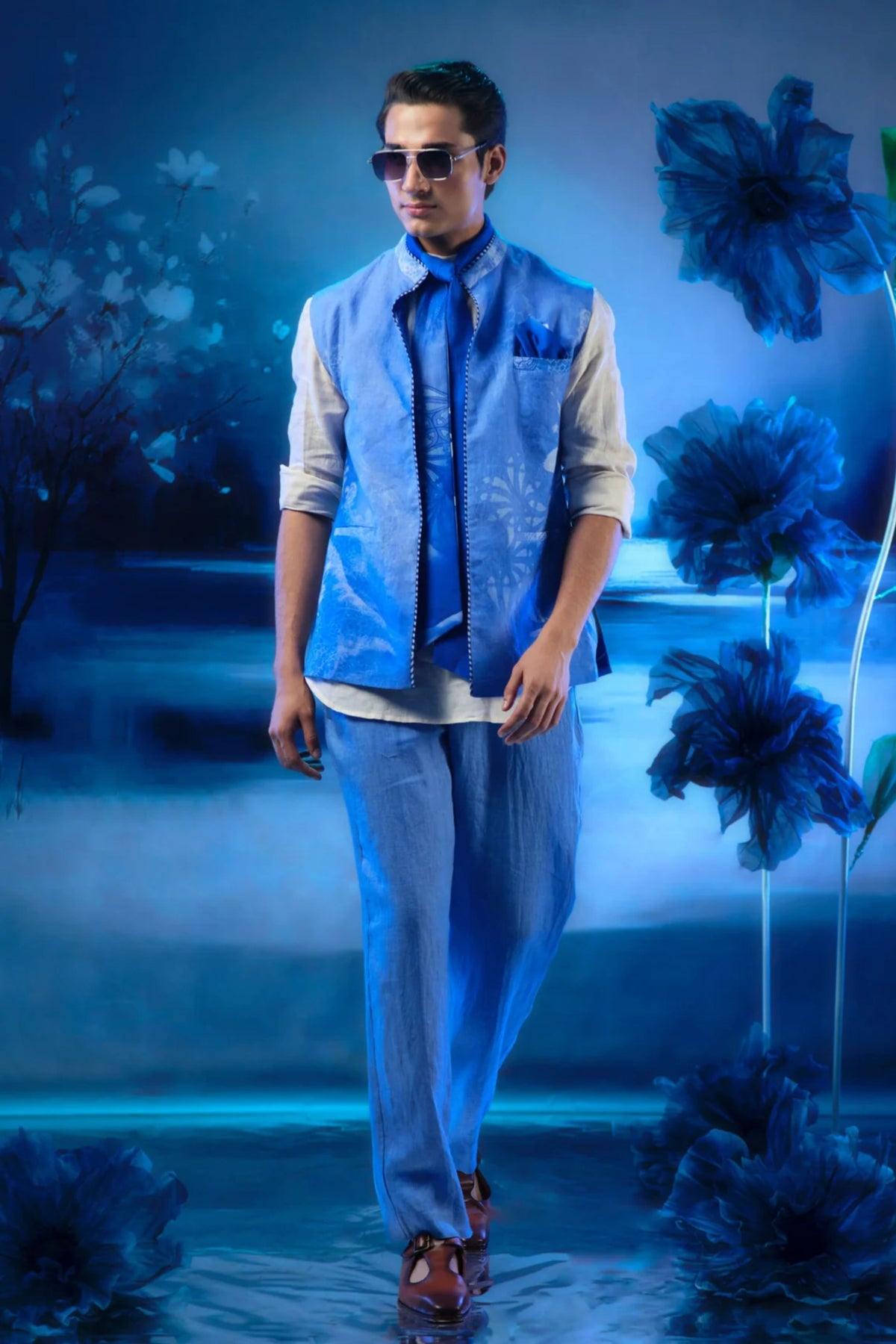 Sapphire Printed Statement Waistcoat Set