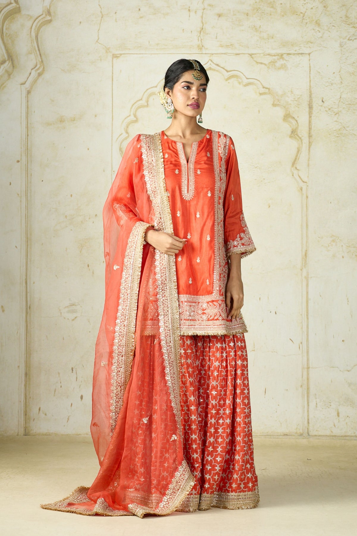 Orange Mumtaz Sharara Set