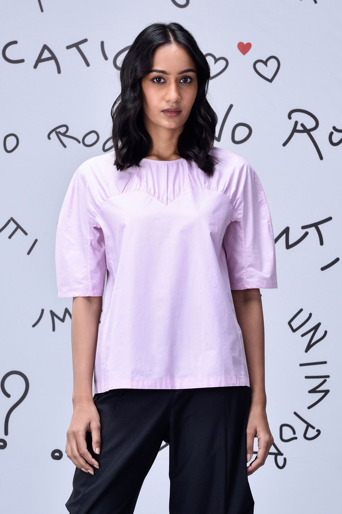 Gather Heart Top Smoothie Pink