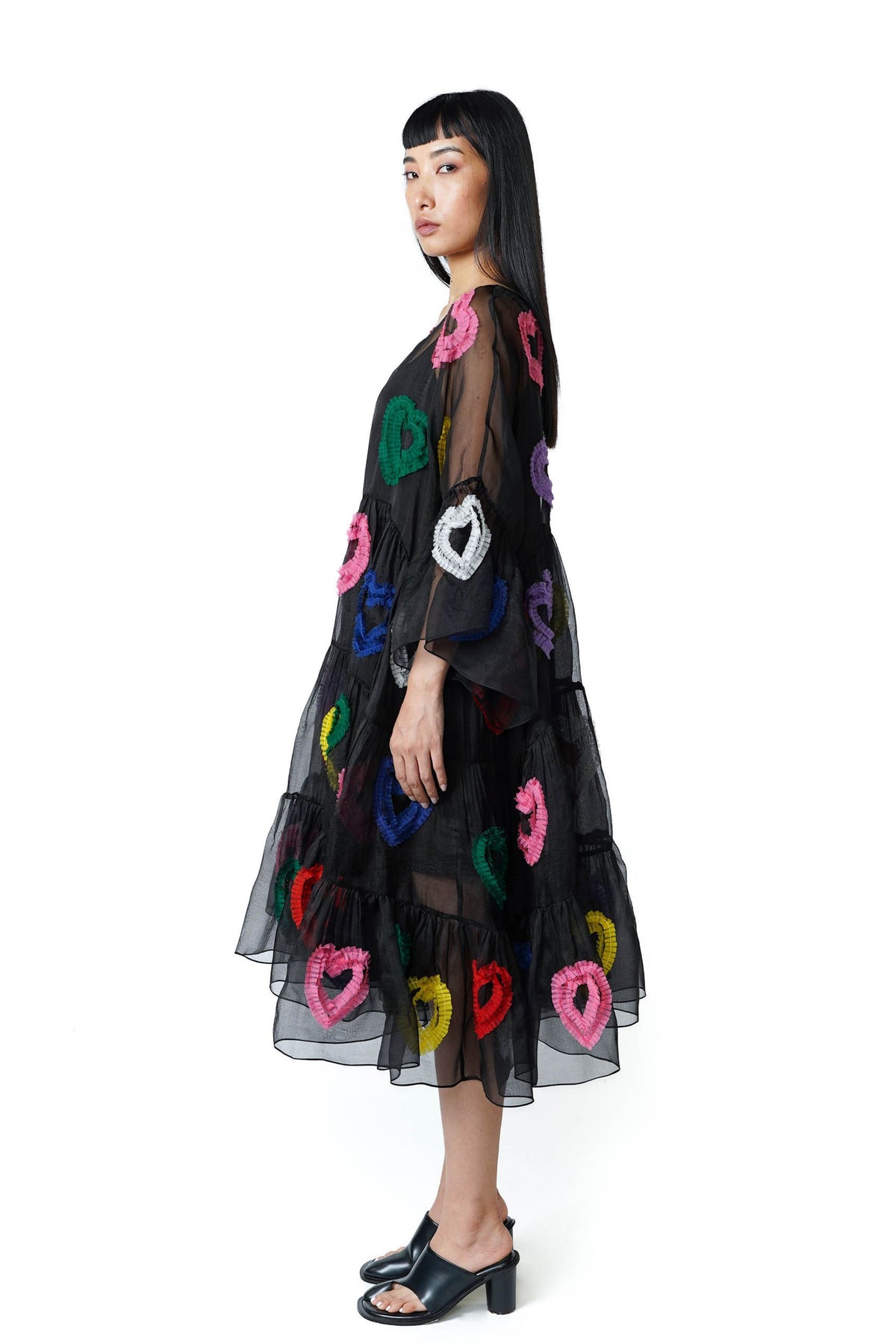All Hearts Organza Tier Black Dress