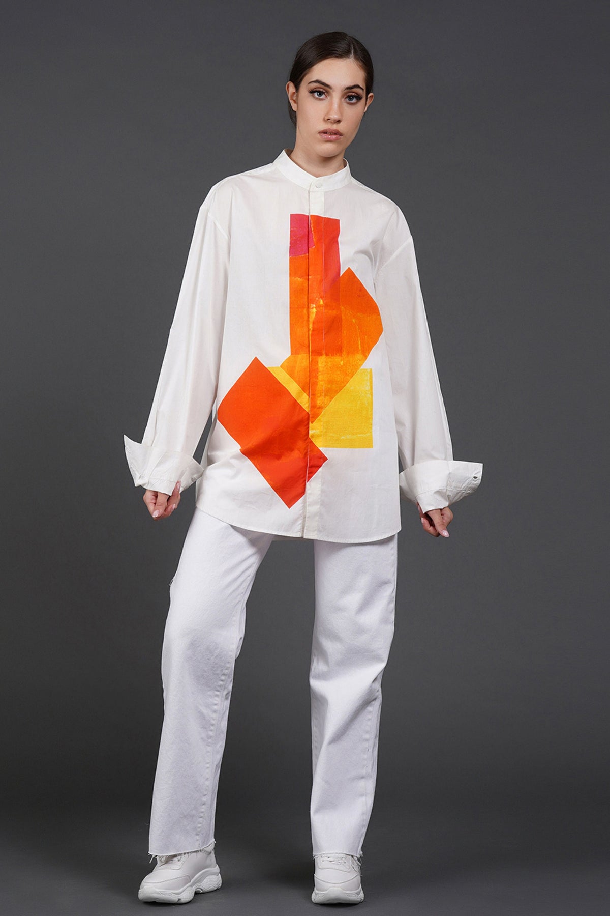 Offwhite Digtalabstract Print Shirt