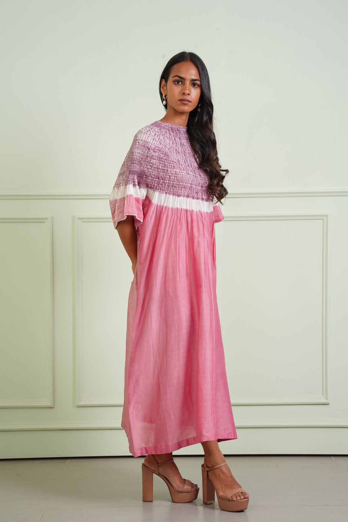 Pink Lilac Shibori Kaftan