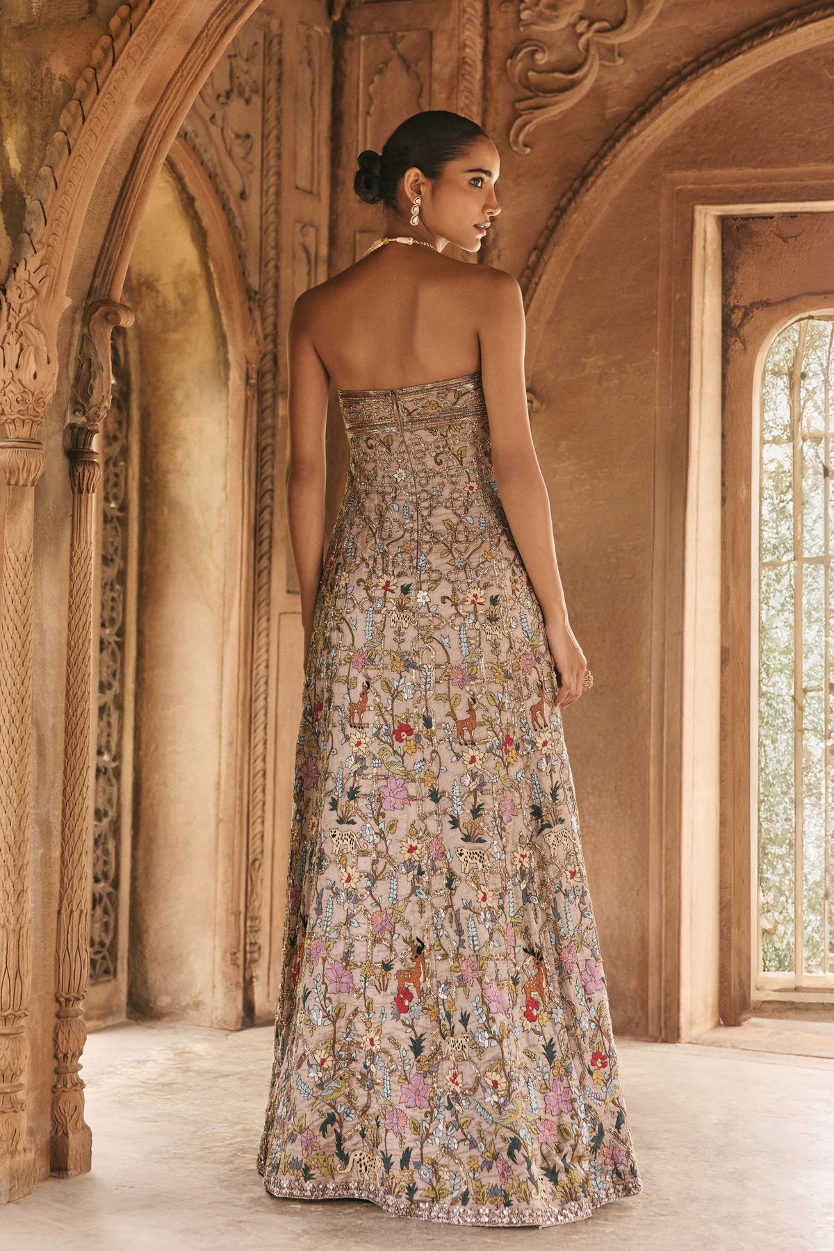 Embroidery Mauve Gown