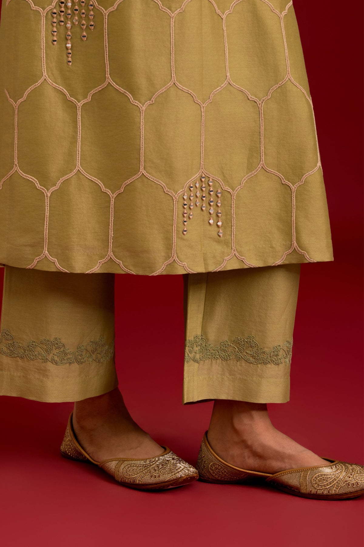 Pistachio Embroidered Kurta Set