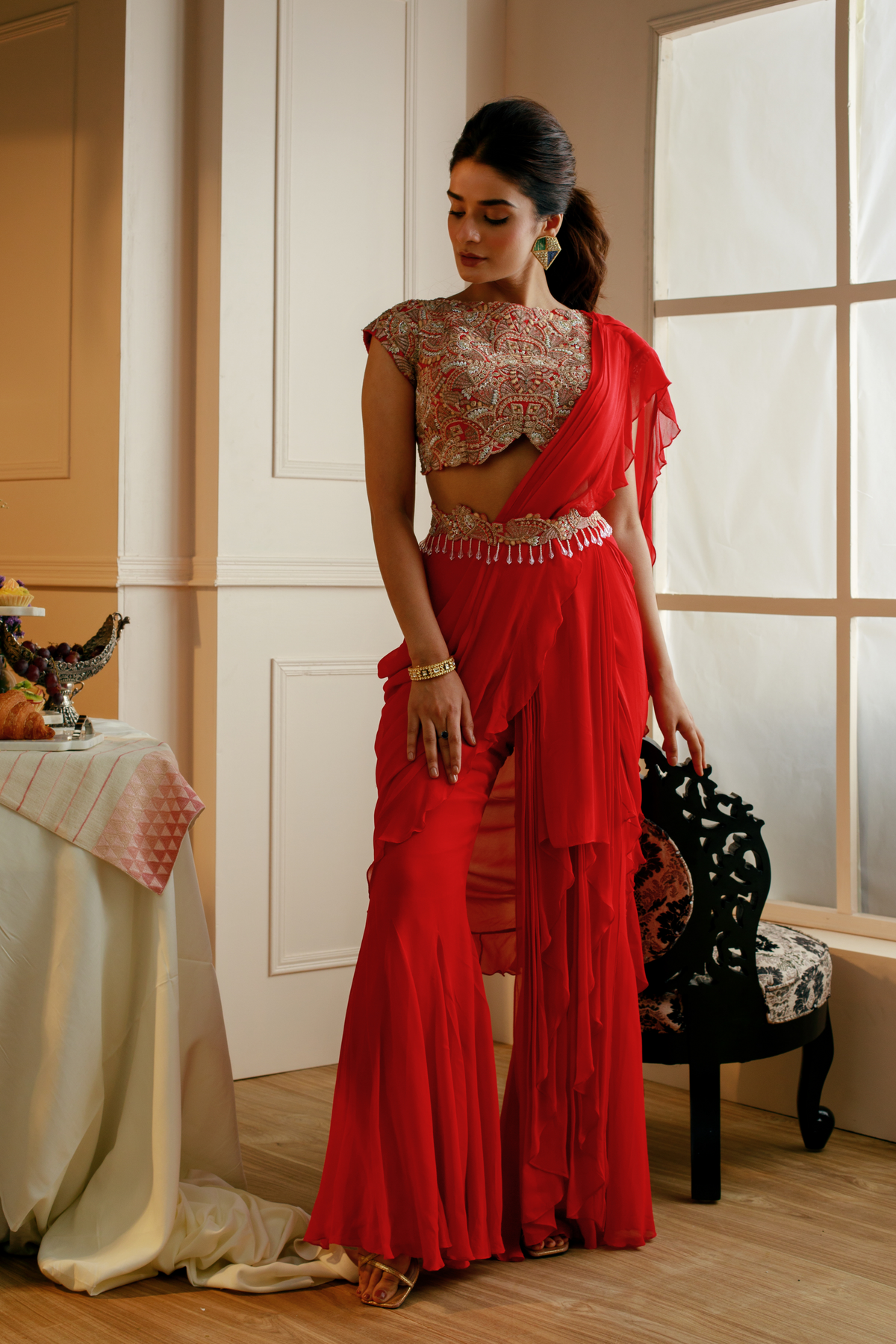 Draped Sharara Set