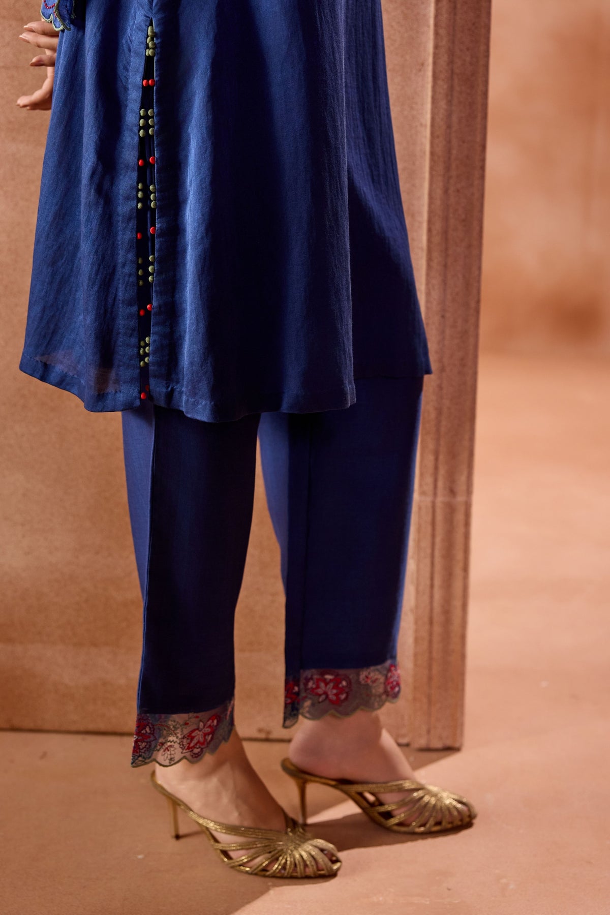 Blue Embroidered Kurta Set