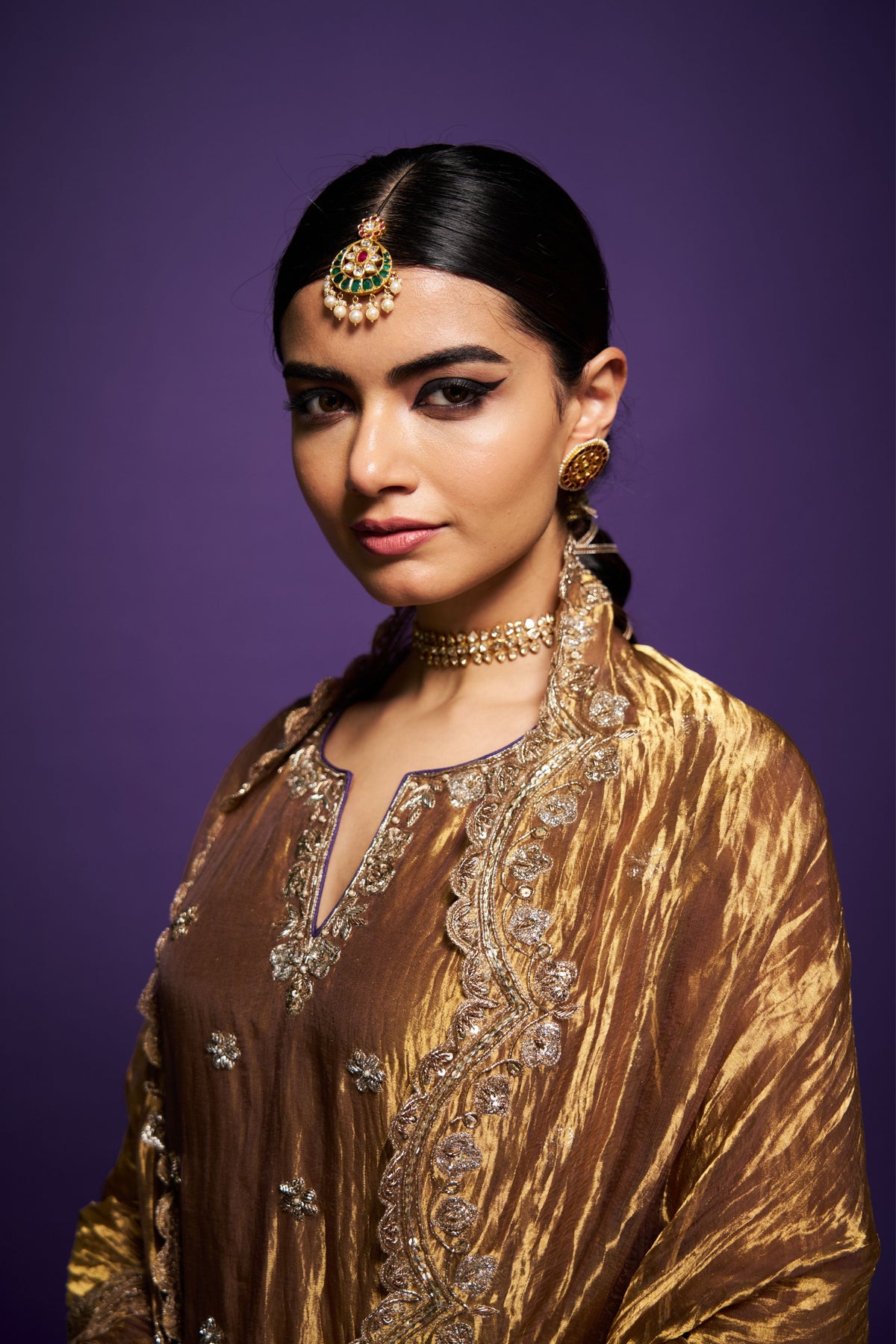 Golden Tissue Noor Sharara Set