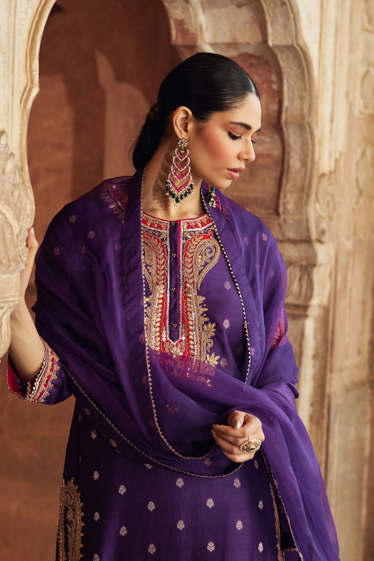Fahmida Purple Kurta With Salwar