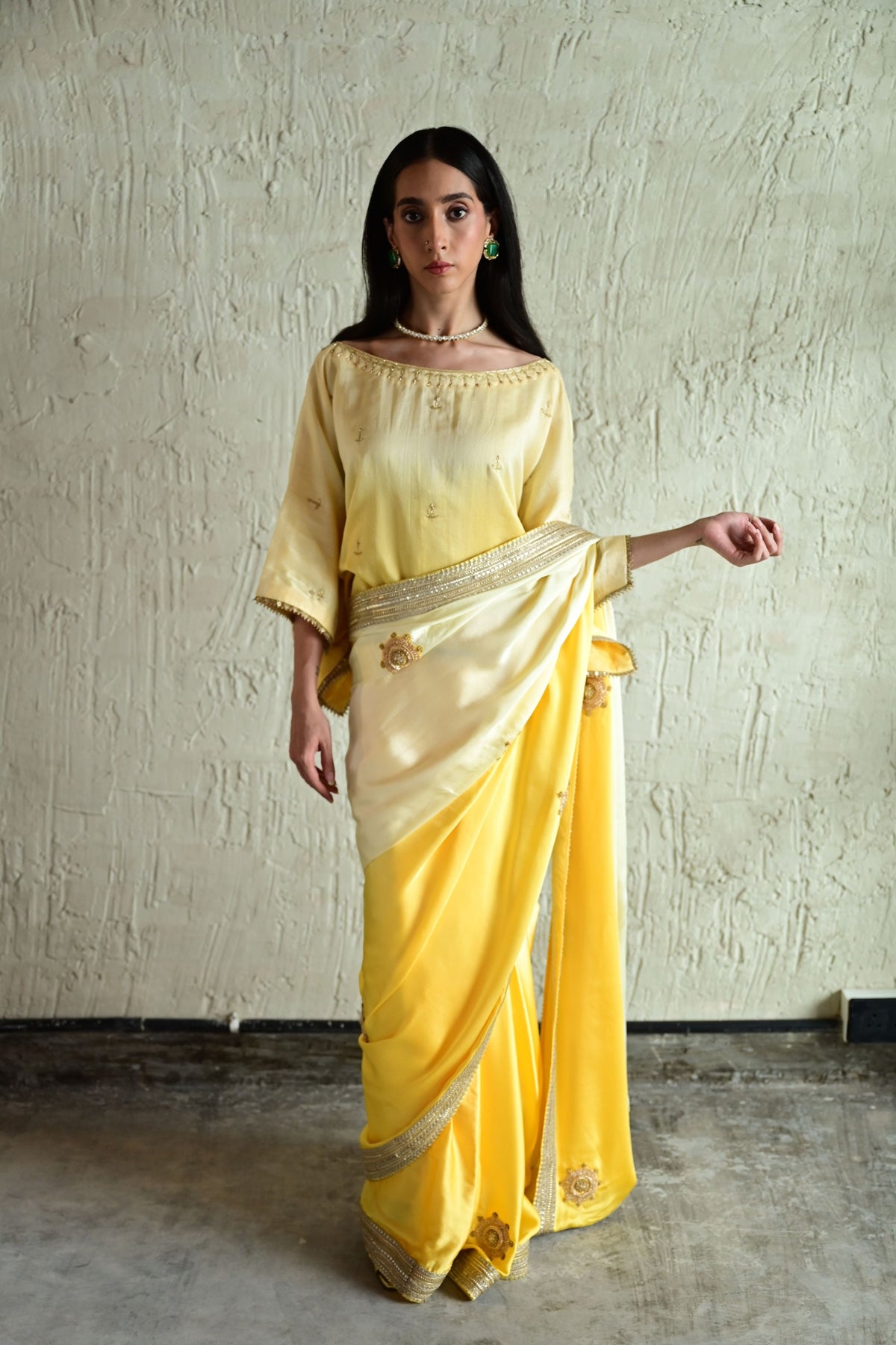 Ivory Ghevar Kaftan Blouse