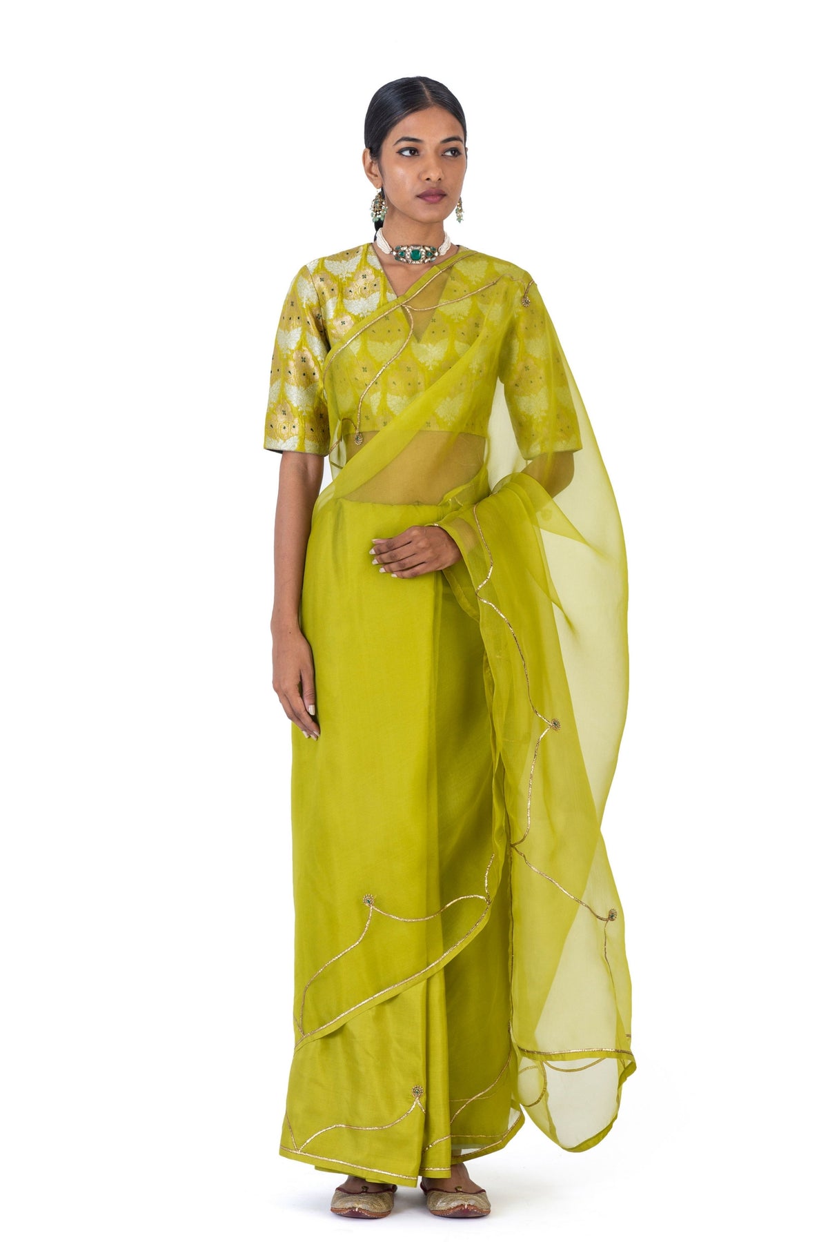 Kirati Leaf Green Saree