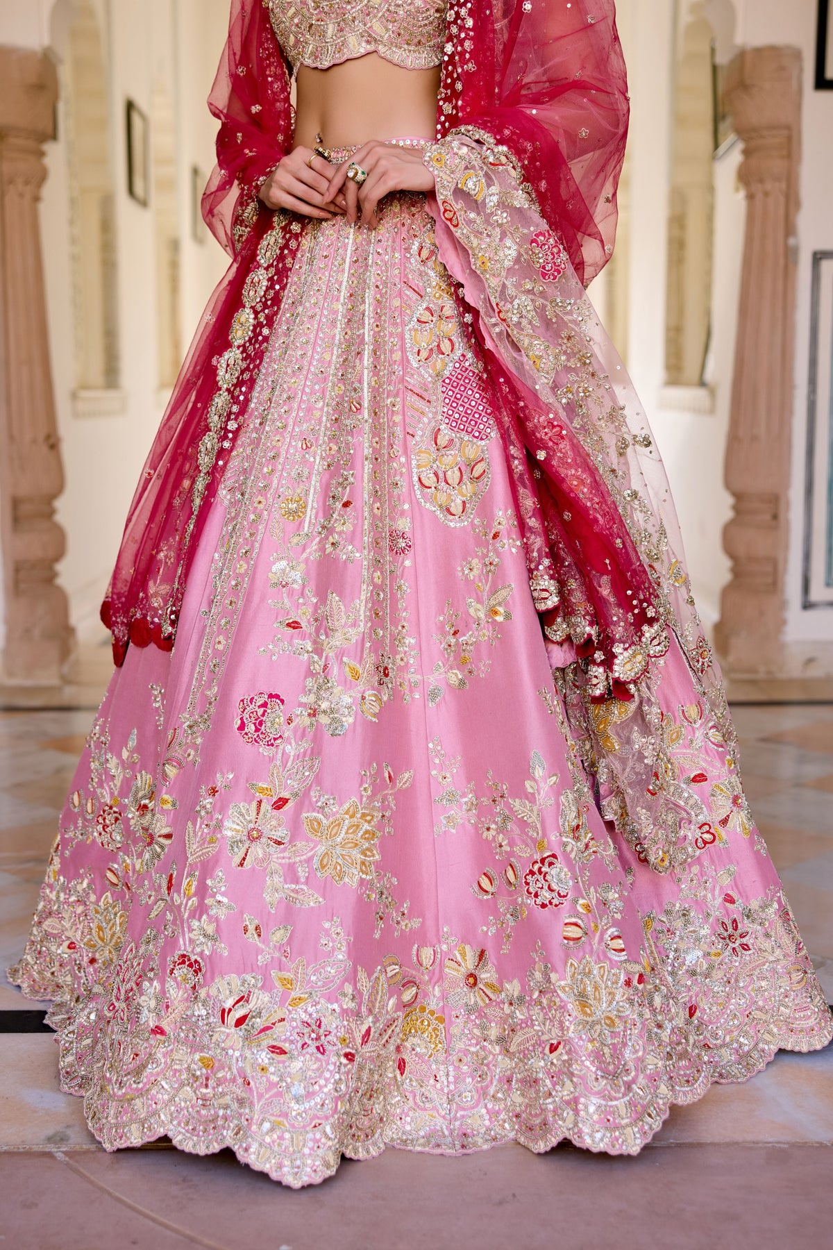 Bridal Lehenga Set in Pink