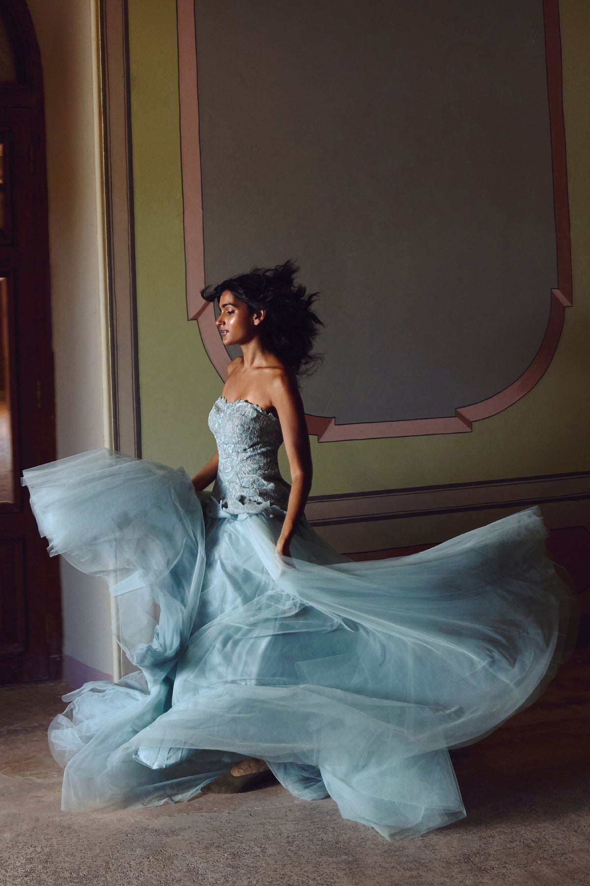 Powder Blue Skirt Set