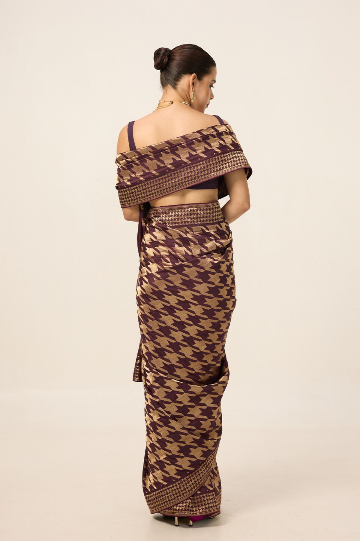 Burgundy Gerum Saree