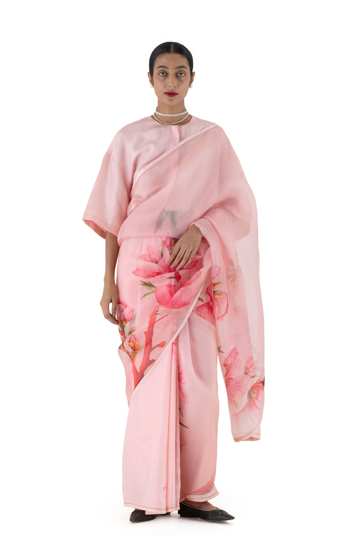 Anyaar Pale Pink Saree