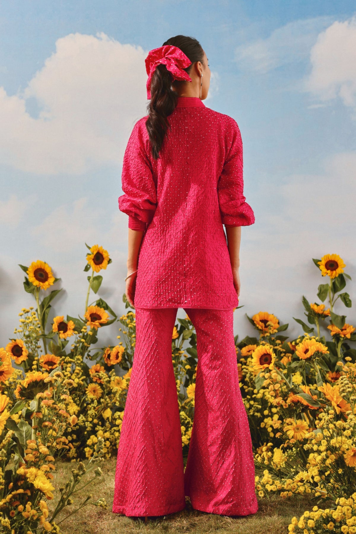 Bandhani Pintuck Dress