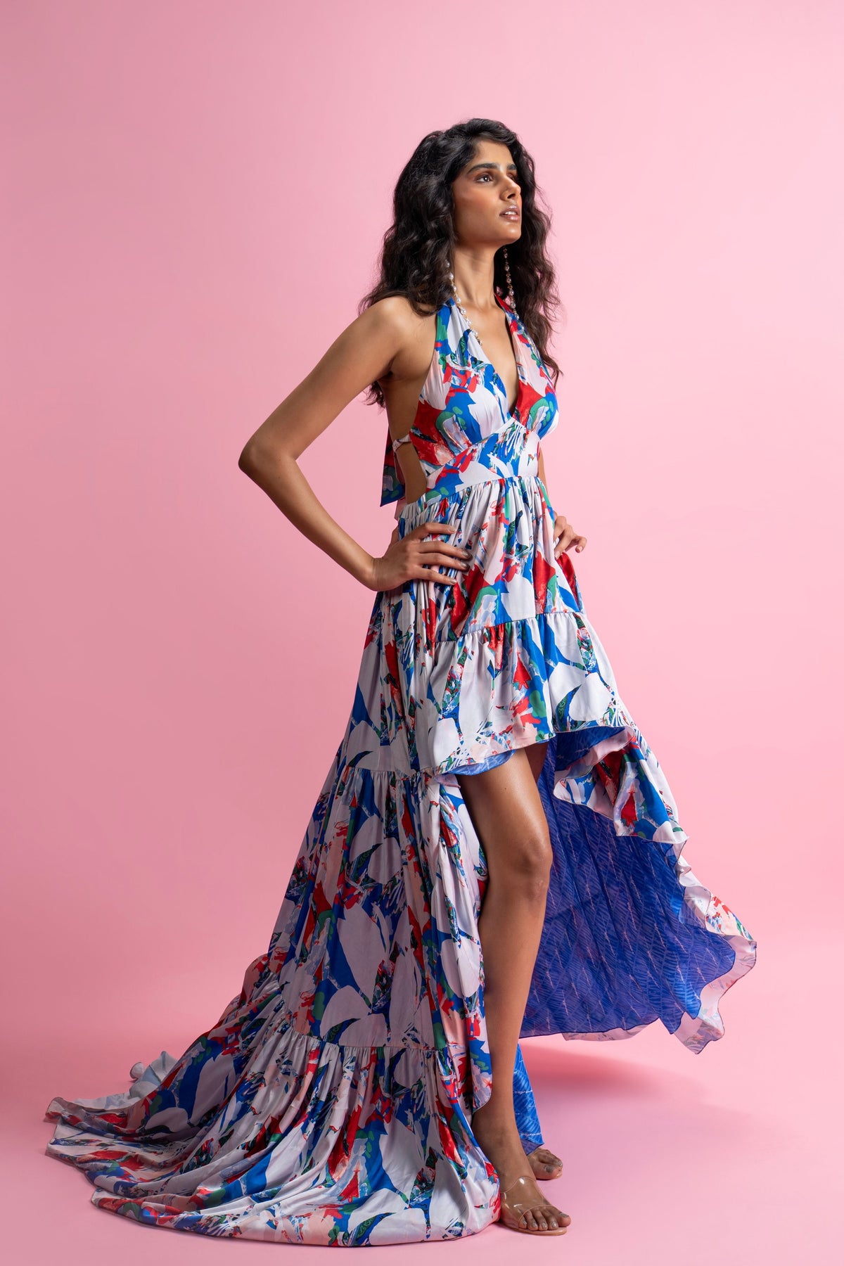 Halter High-Low Maxi Dress