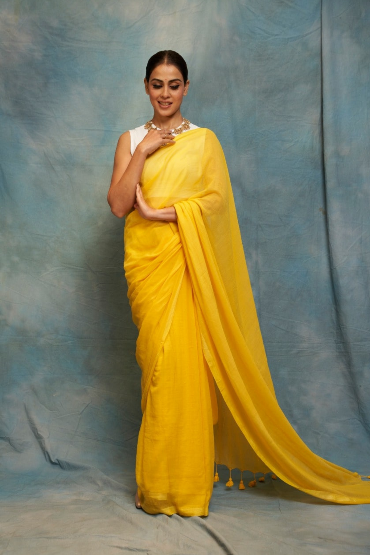 Sunshine Yellow Mul Saree