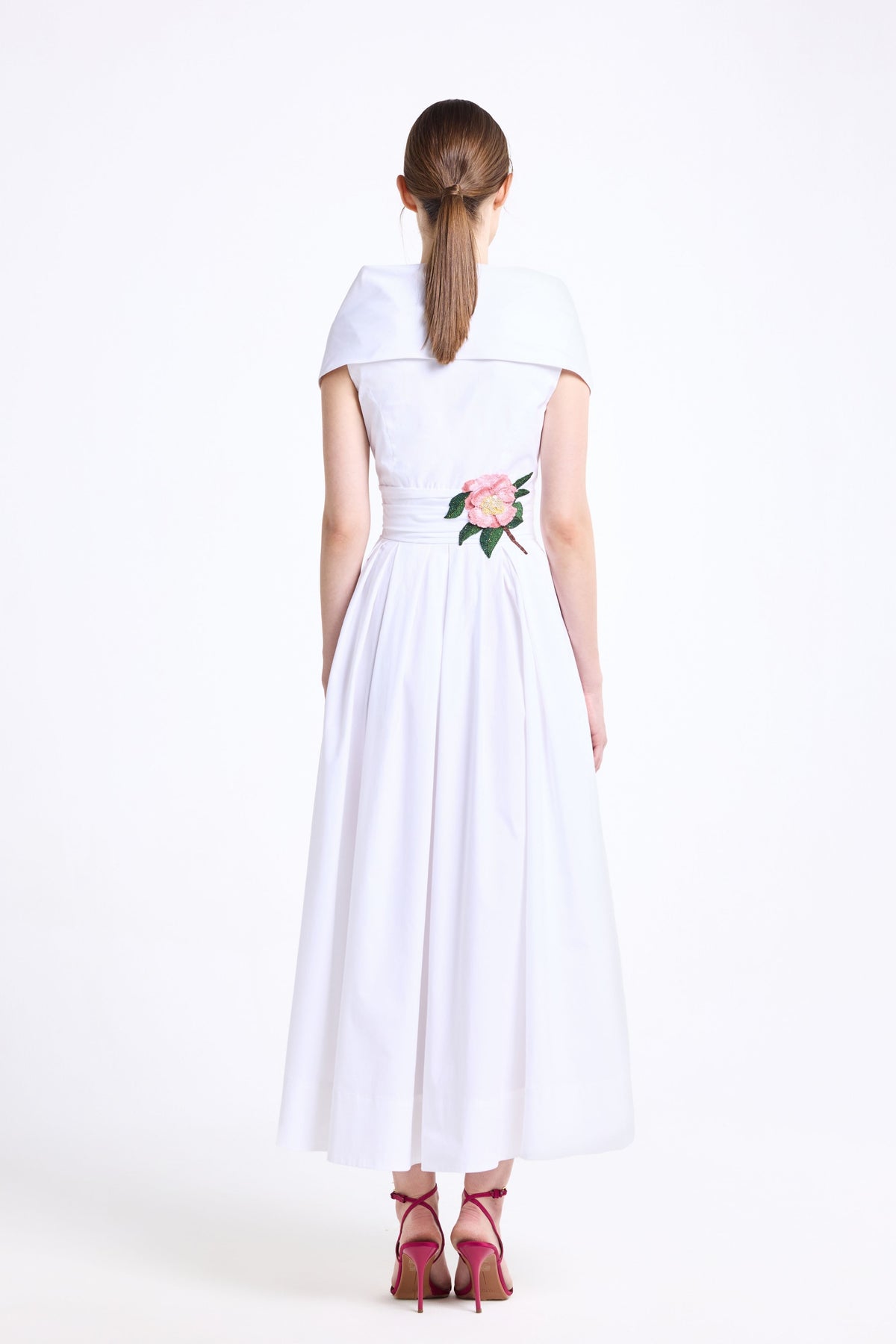 Fixed Waistband Midi Dress