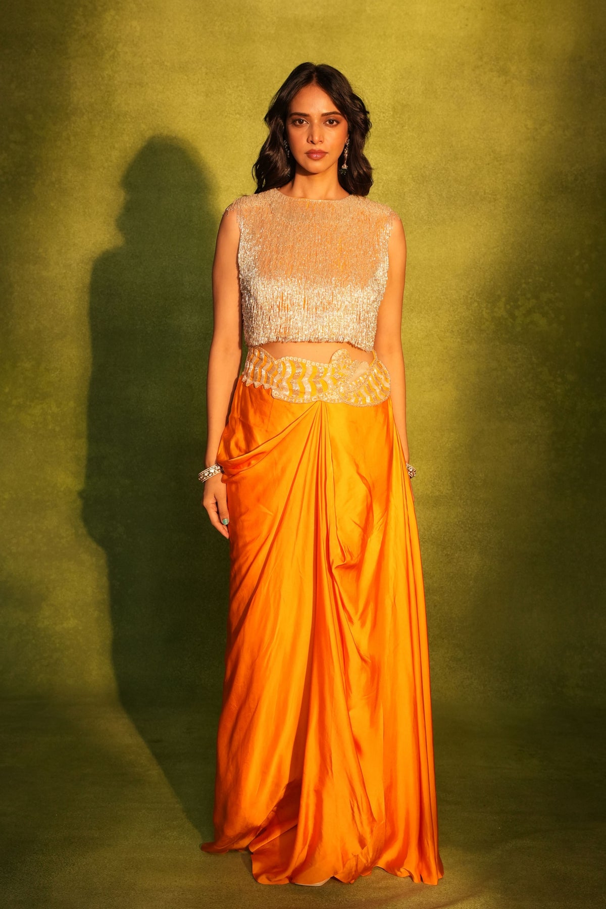 Orange Skirt Set