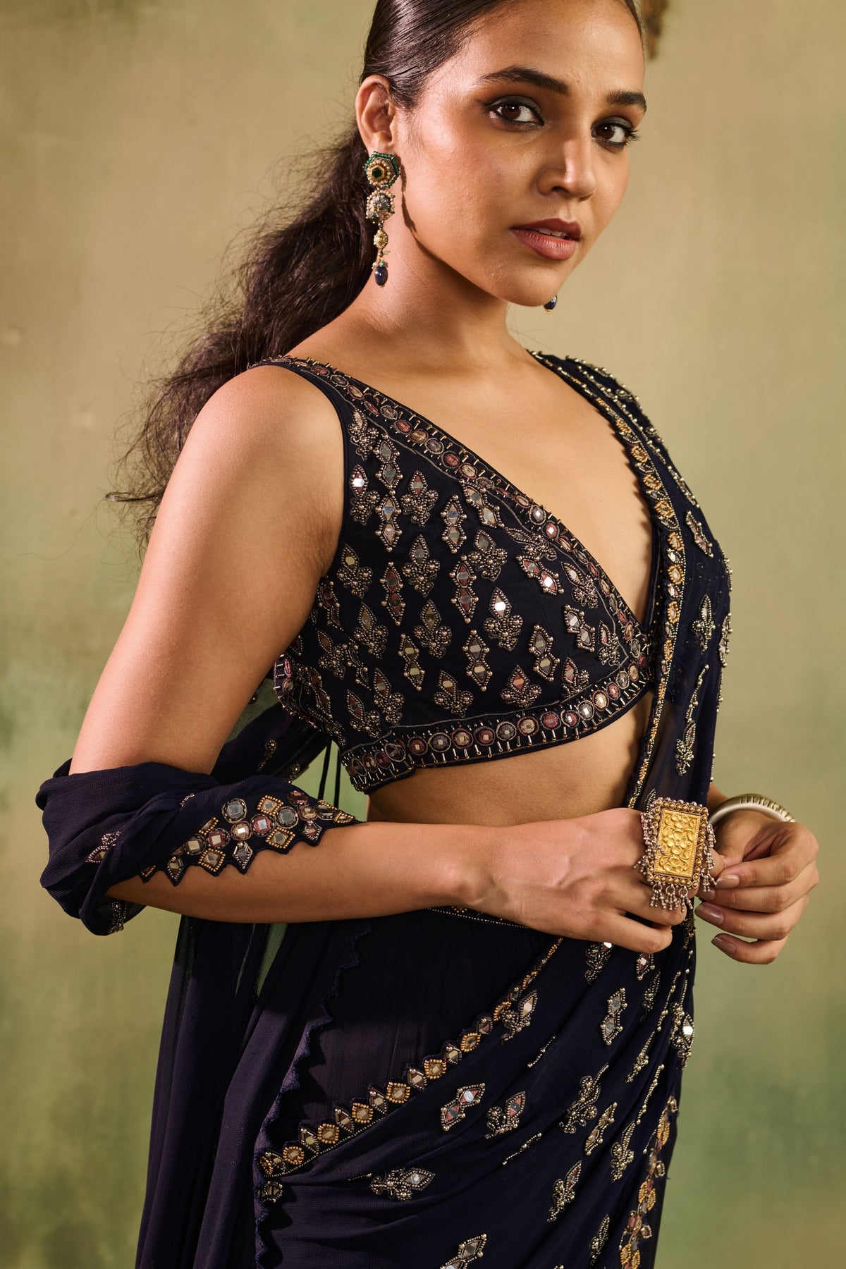 Shama Black Lehenga Set