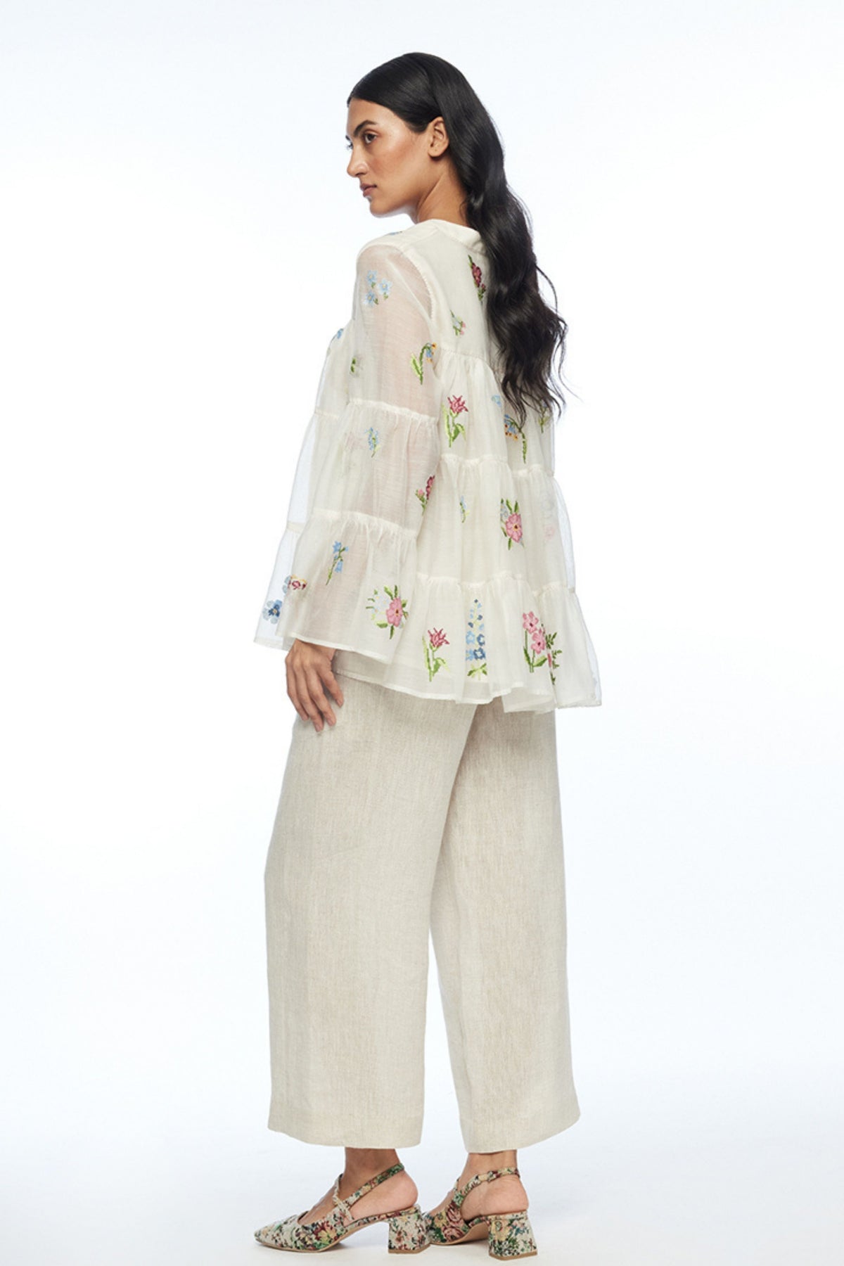 Baccara Tiered Embroidered Top