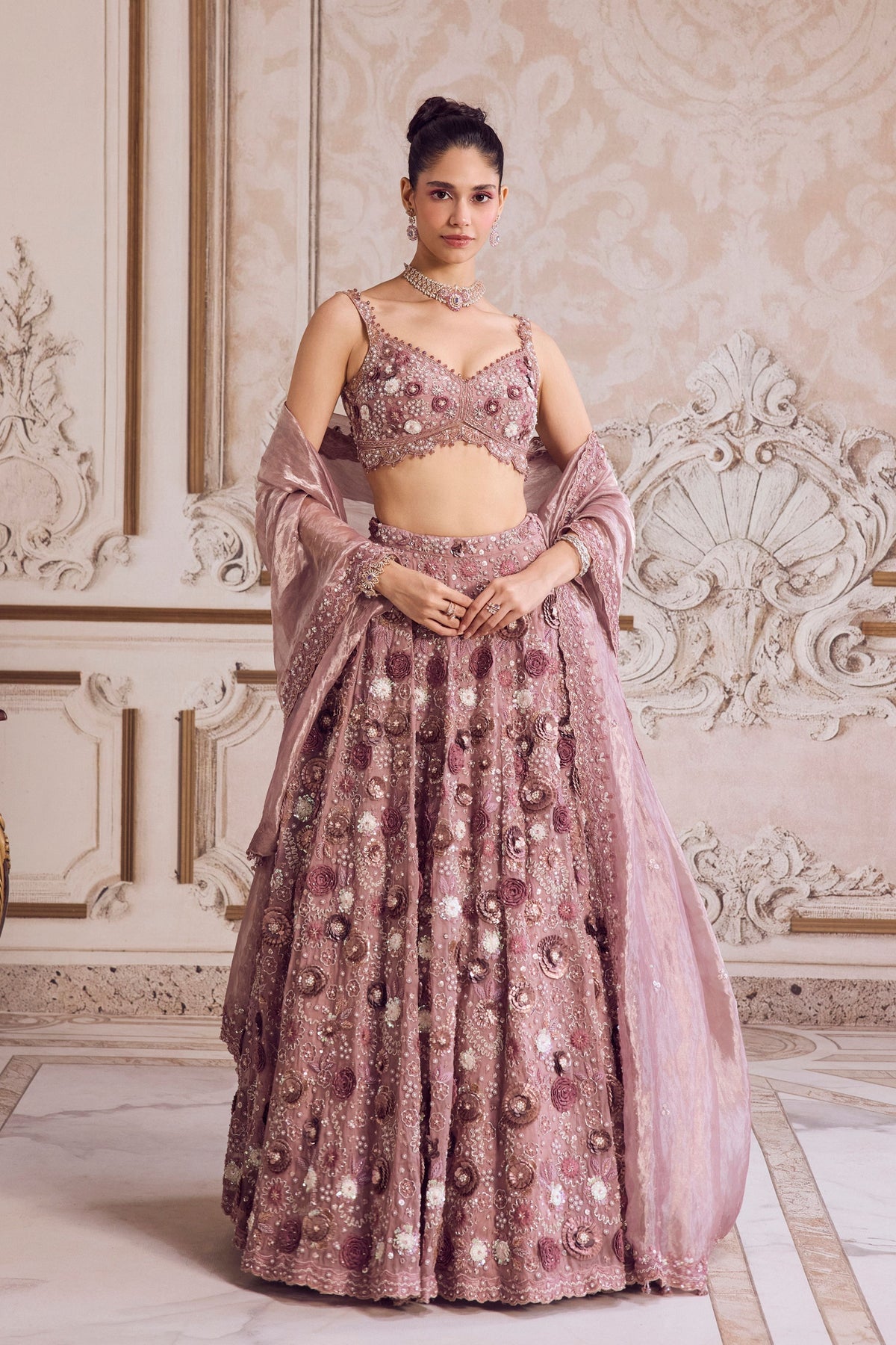 Champagne Rose Lehenga Set