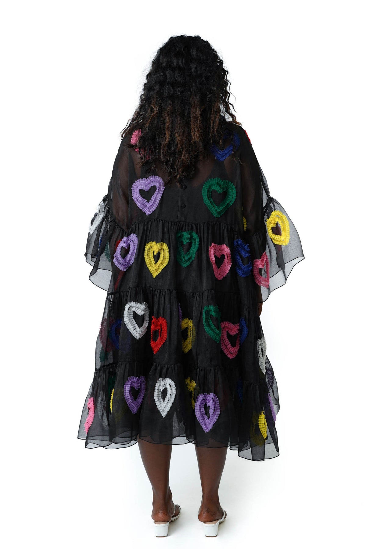 All Hearts Organza Tier Black Dress
