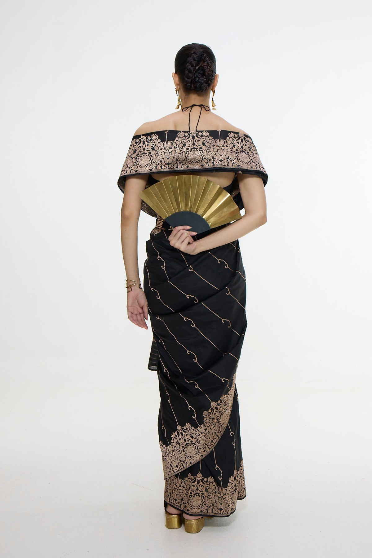 Black Mashroo Silk Saree