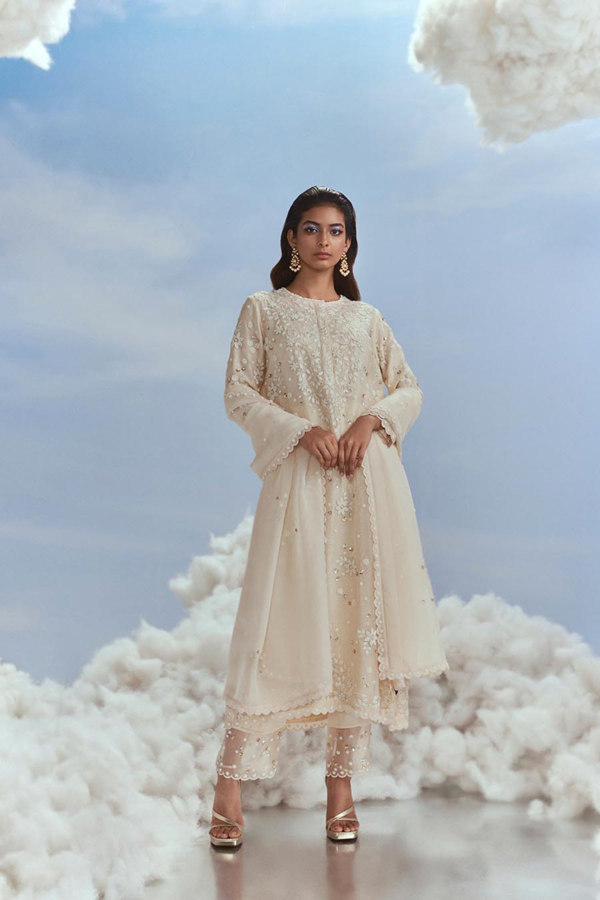 Beige Babylon Straight Cut Kurta Set