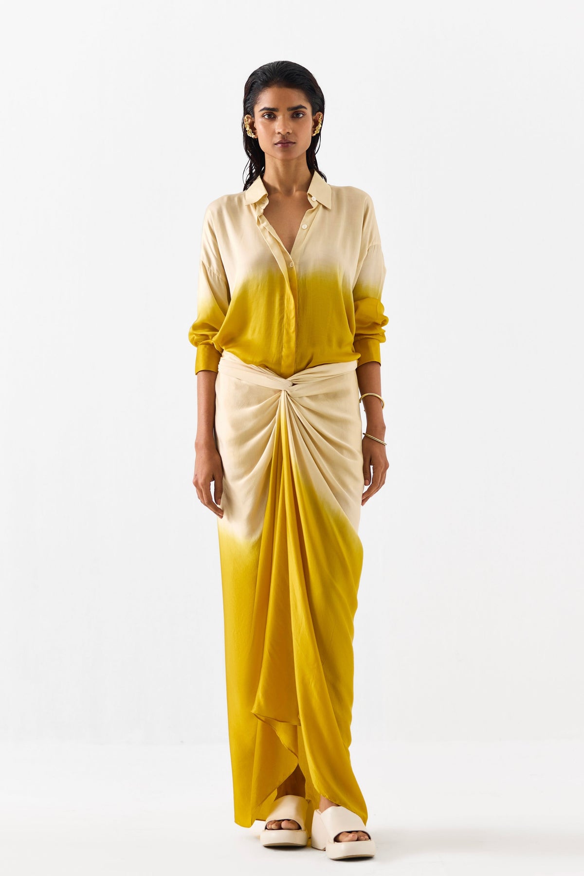 Dawn Draped Shirt Dress