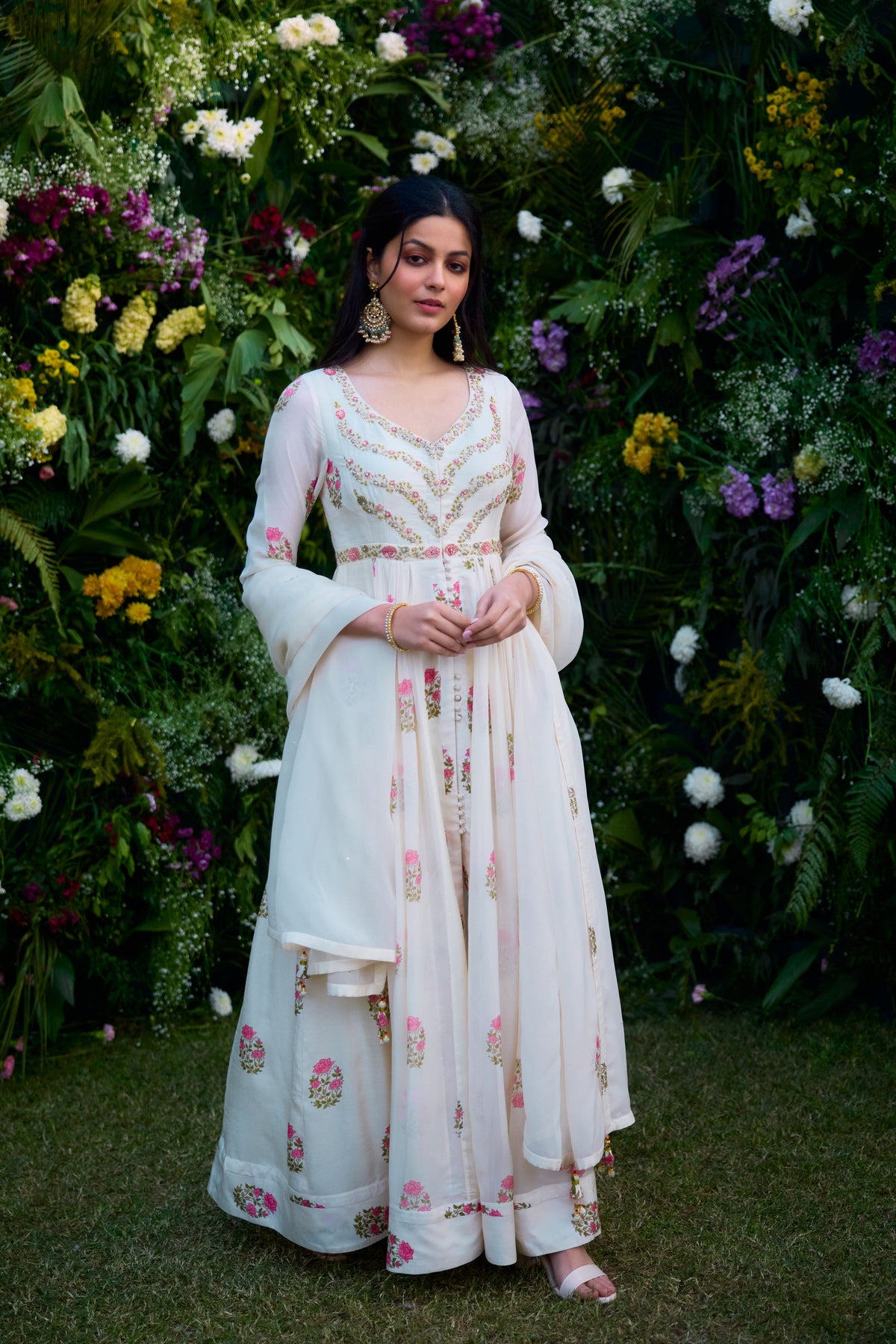 Ivory Anarkali Set