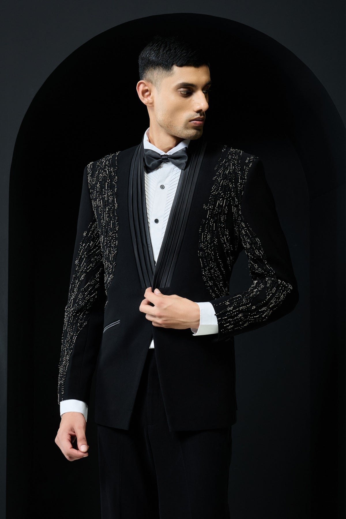 Pearl Cutdana Tuxedo Set
