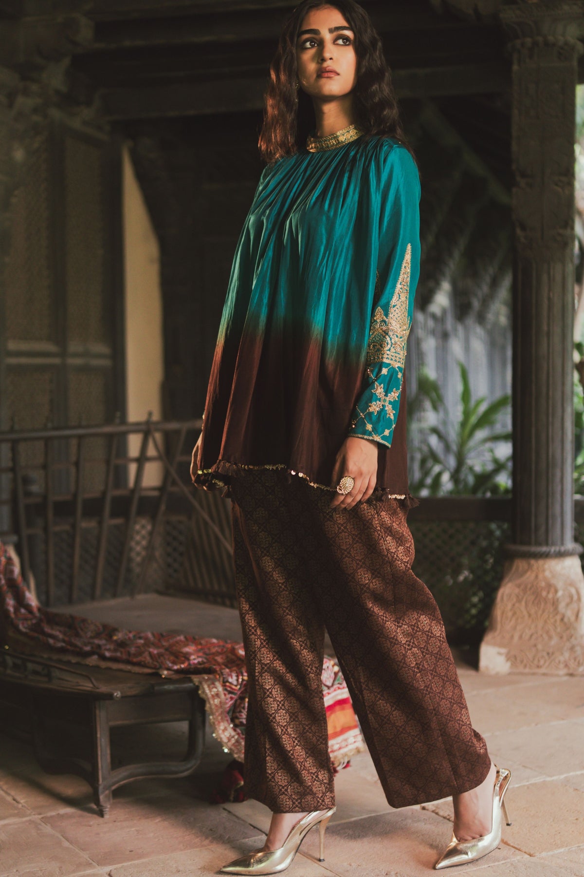 Suhani Brown-teal Tunic Set