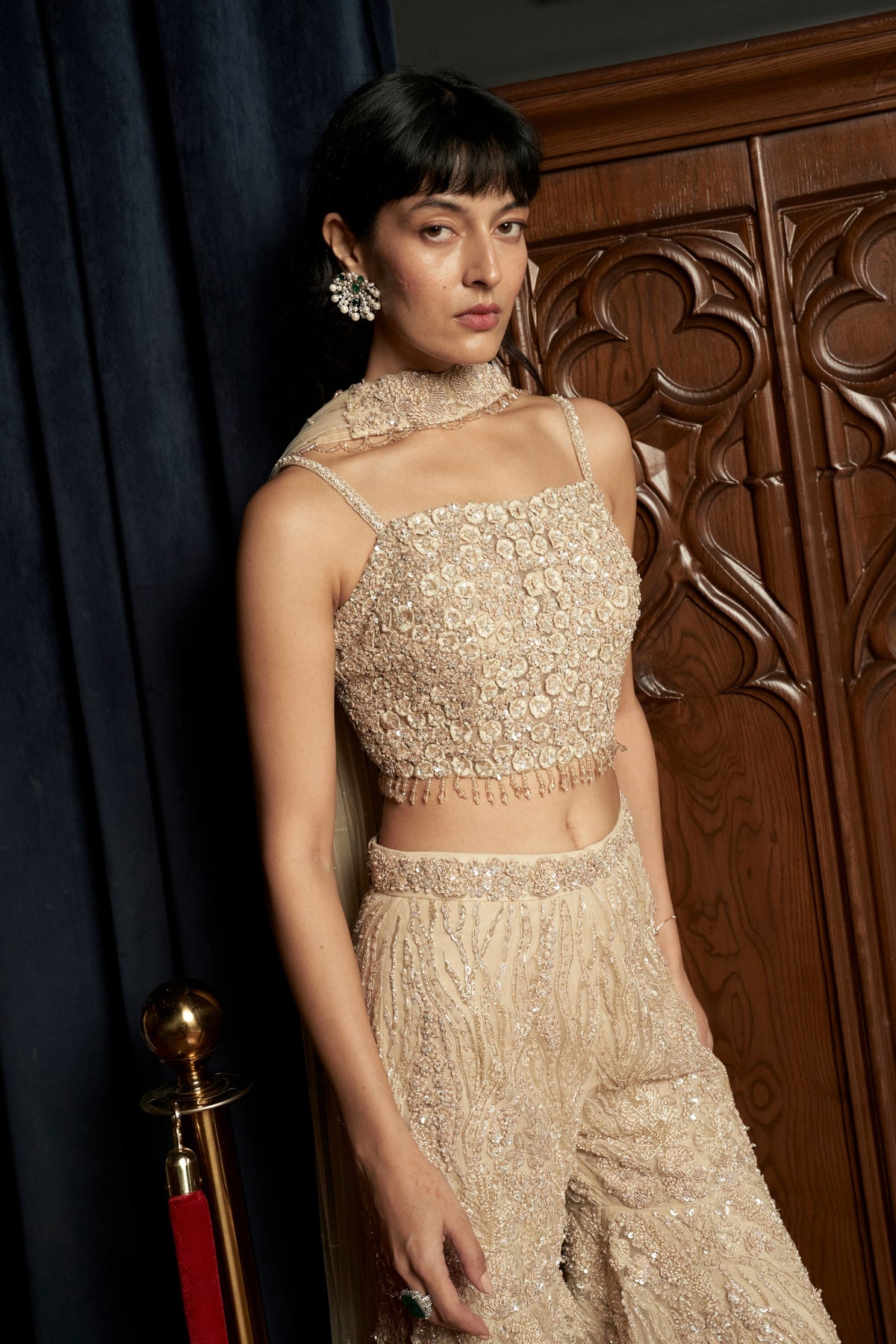 Beige Indo western Set