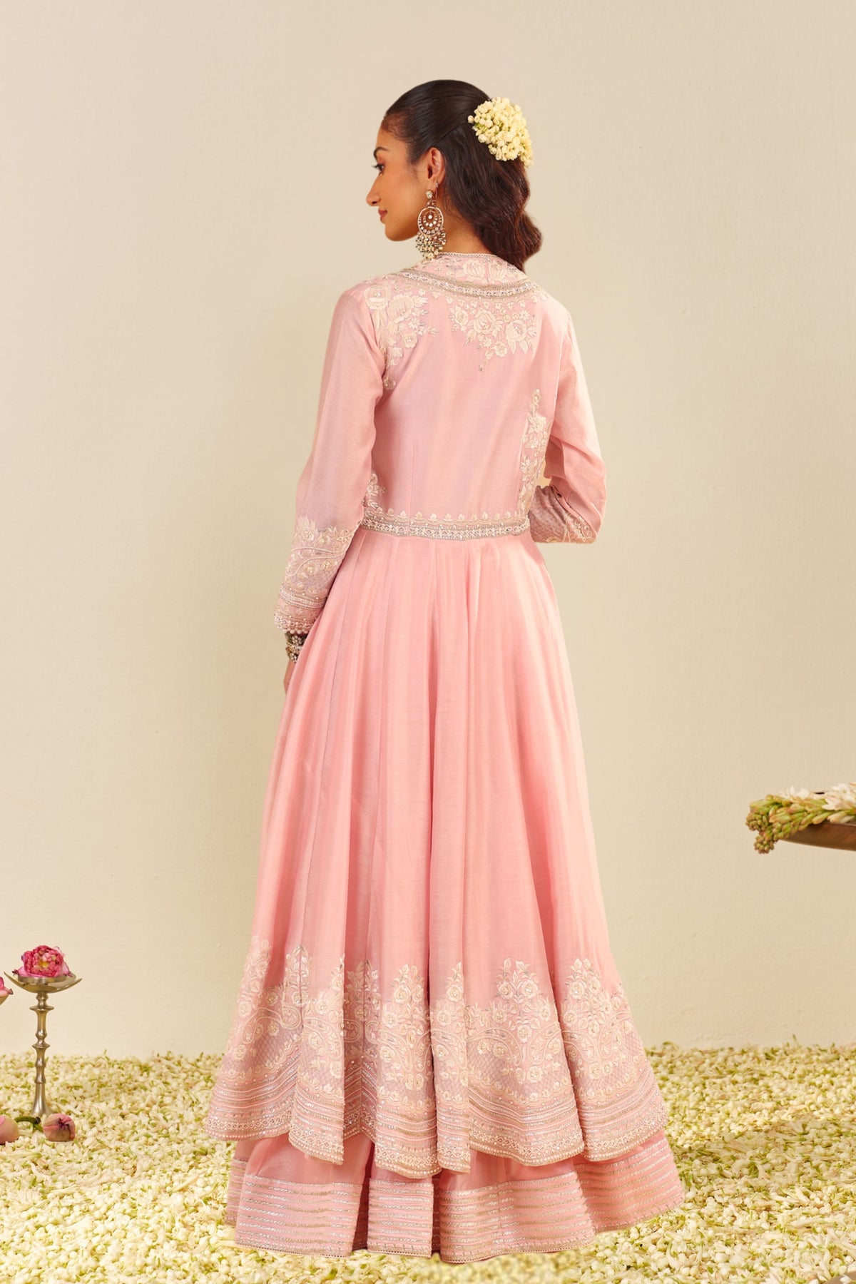 Blush Pink Anarkali With Skirt