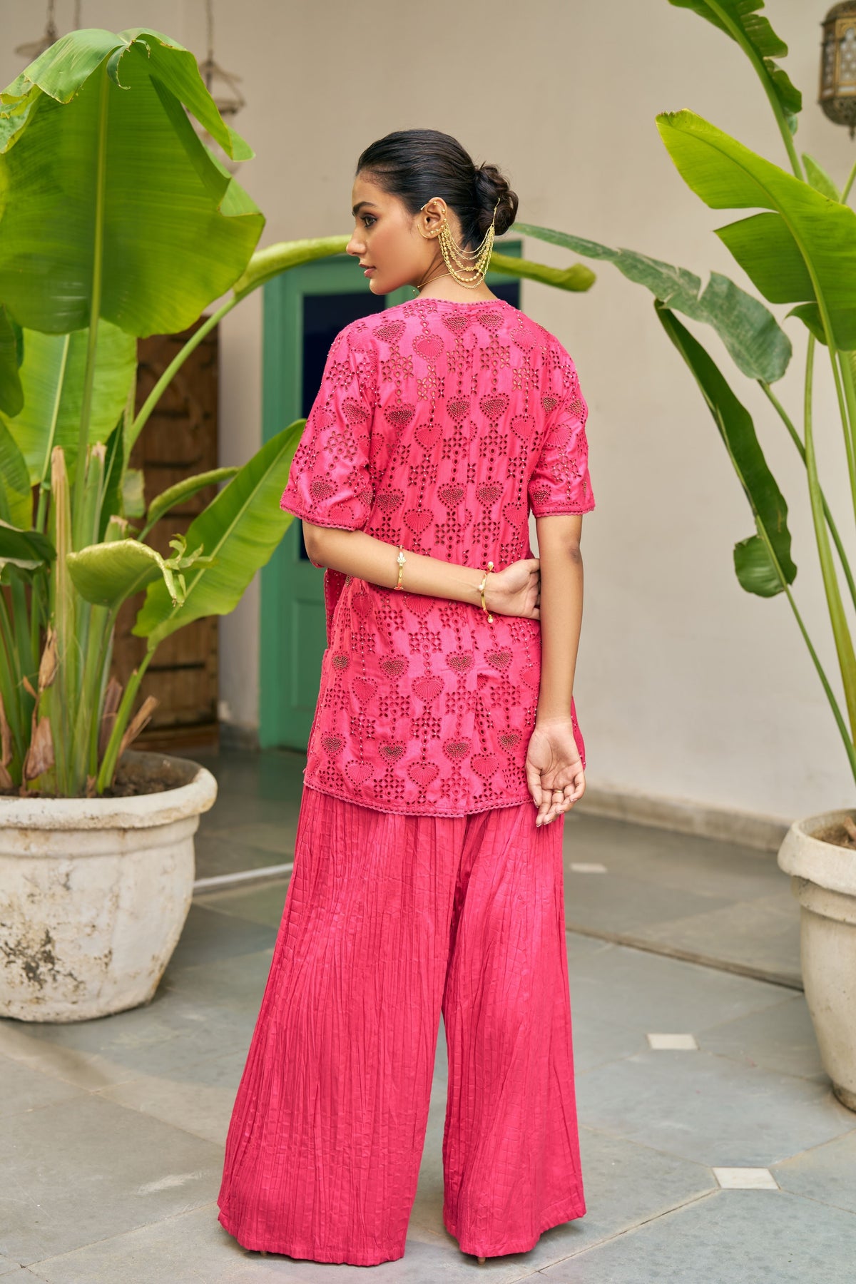 Fuschia Cutwork Co-ord Set